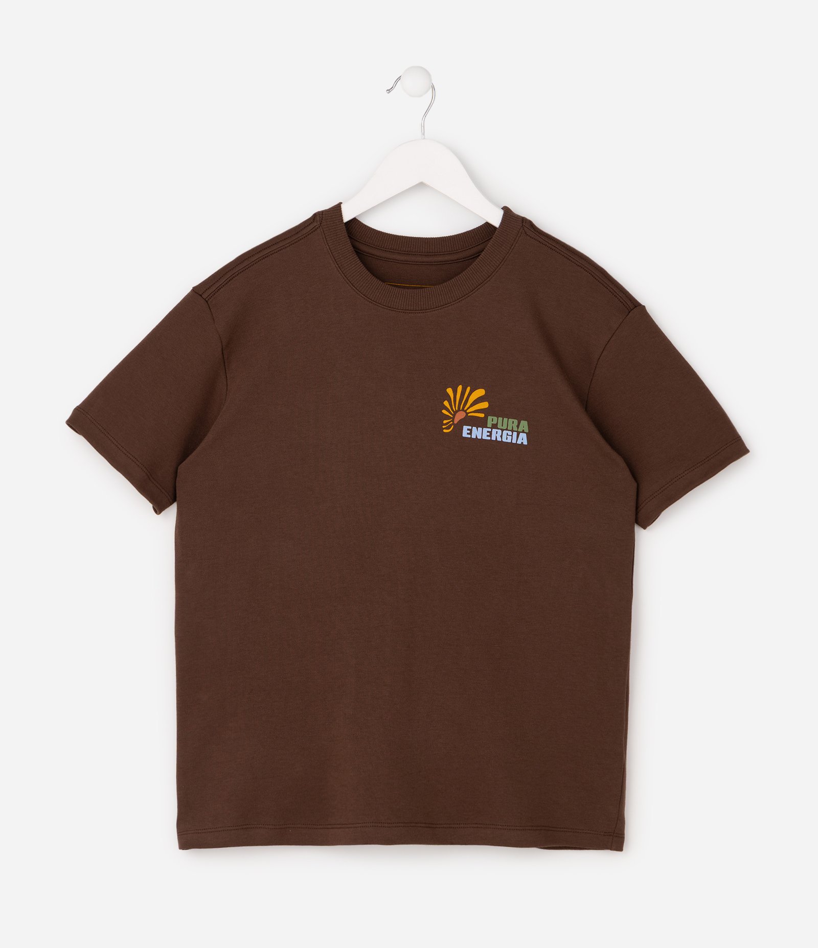 Camiseta Infantil com Estampa Contrastante - Tam 5 a 14 Anos Marrom 2