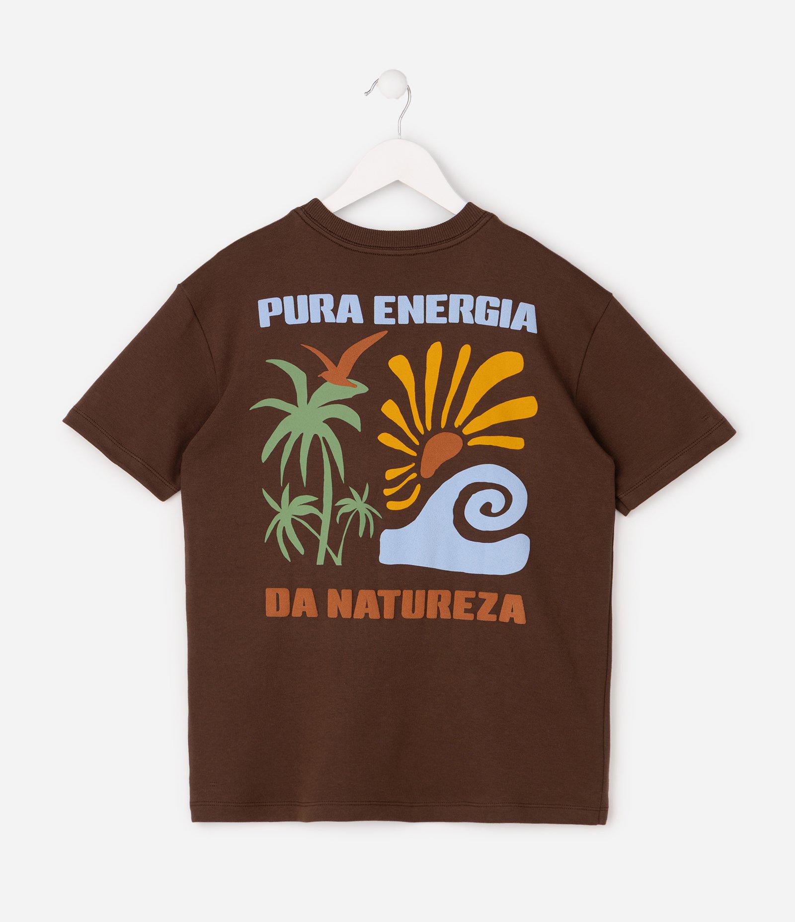 Camiseta Infantil com Estampa Contrastante - Tam 5 a 14 Anos Marrom 3
