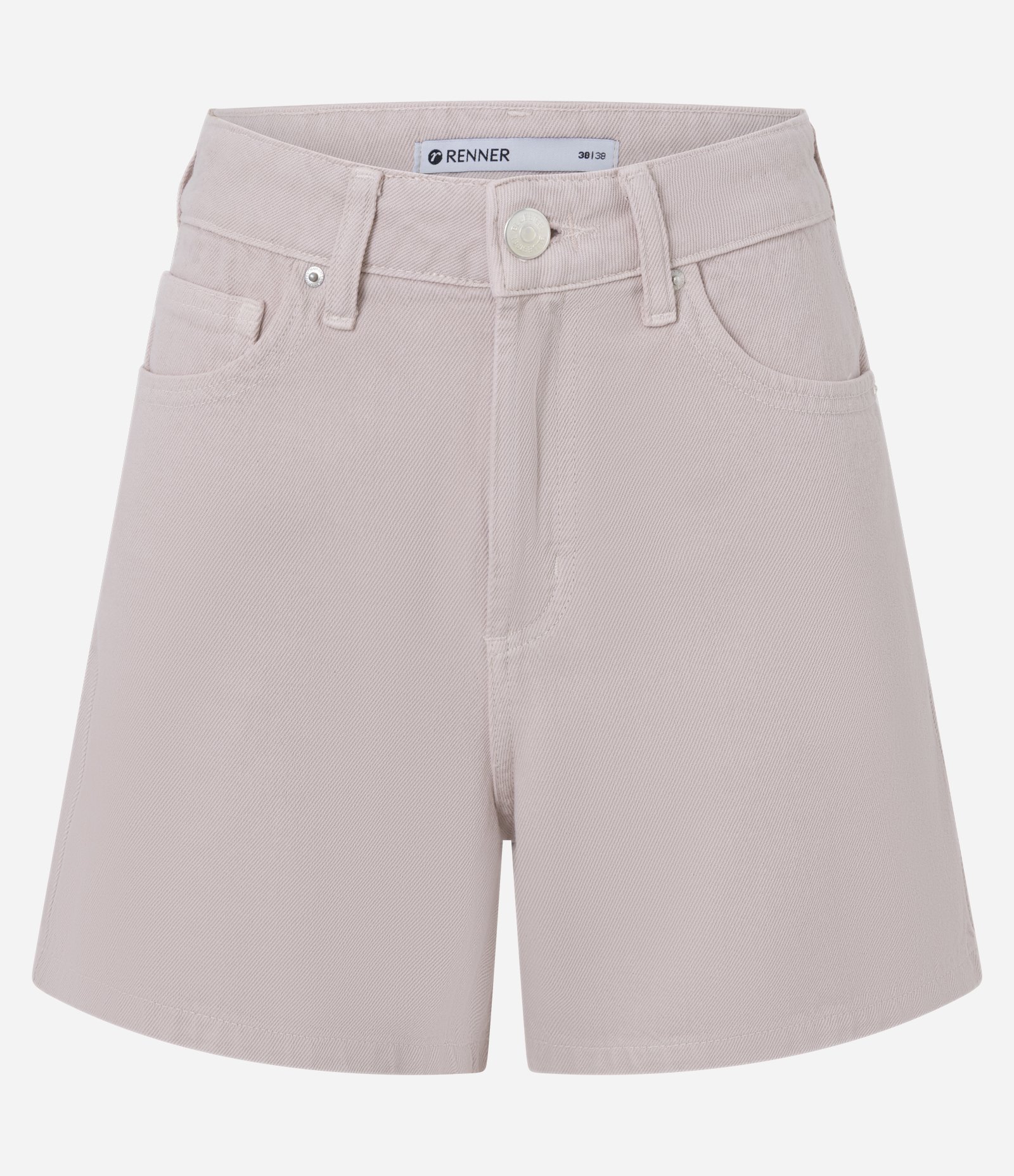 Short Mom Cintura Alta em Sarja com Bolsos Roxo 1
