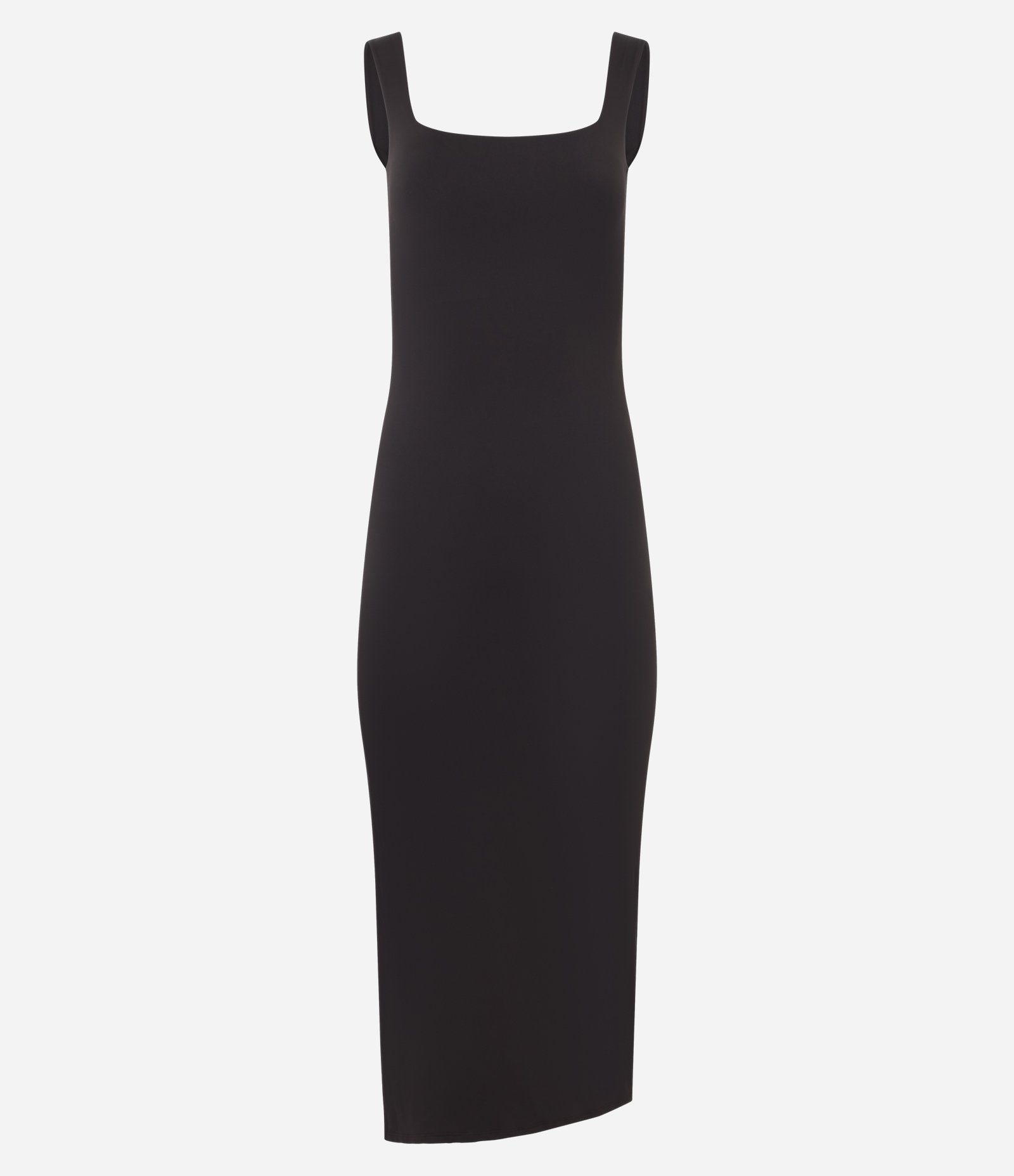 Vestido Long Midi em Poliamida com Decote nas Costas Marrom Escuro 1