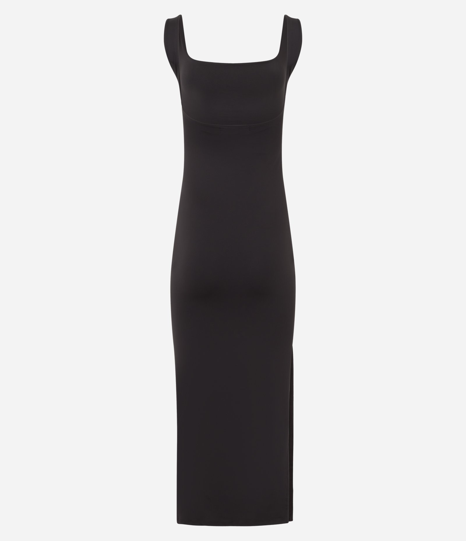 Vestido Long Midi em Poliamida com Decote nas Costas Marrom Escuro 2