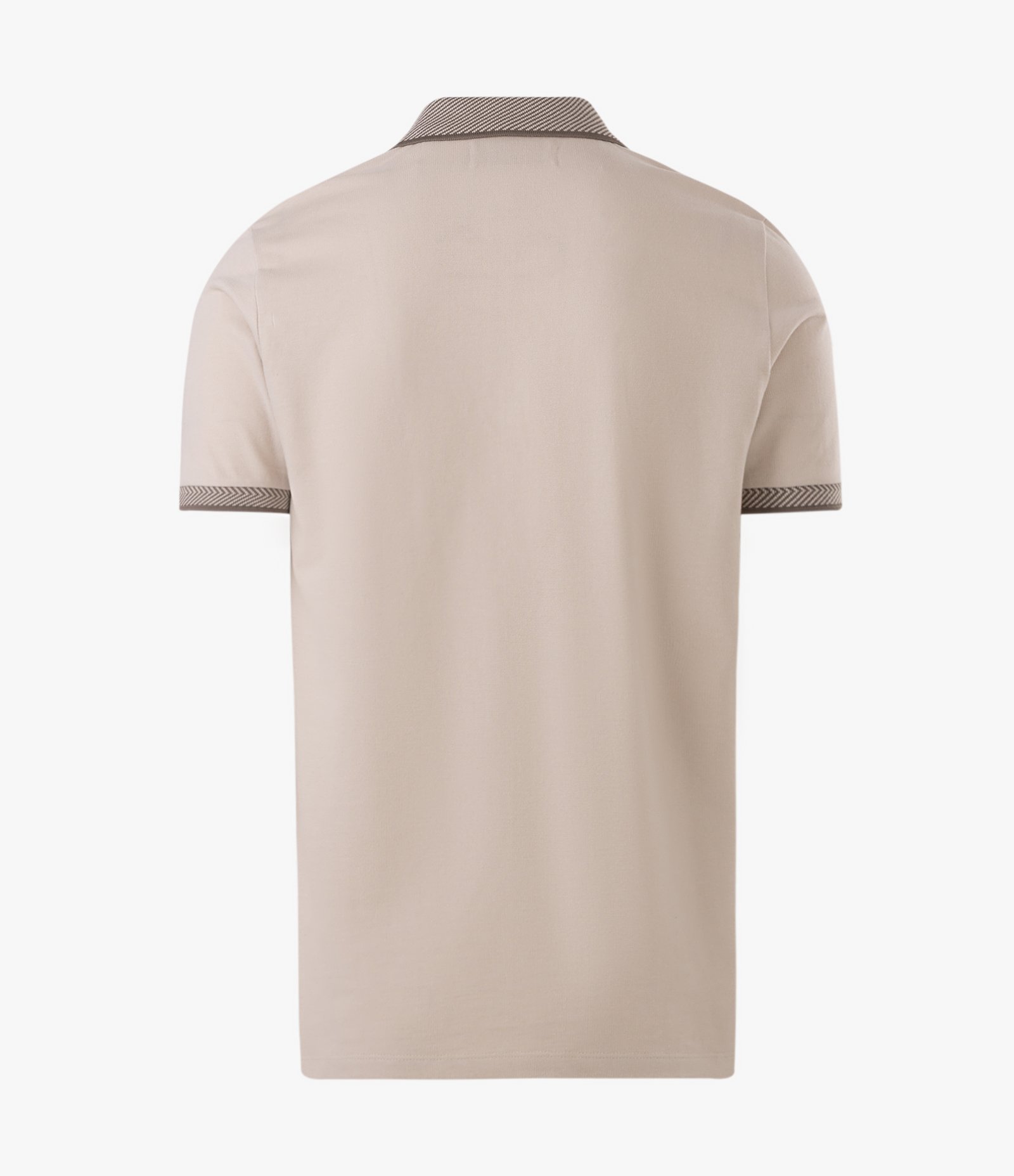 Camisa Polo em Algodão com Gola e Punhos Contrastantes Bege 6
