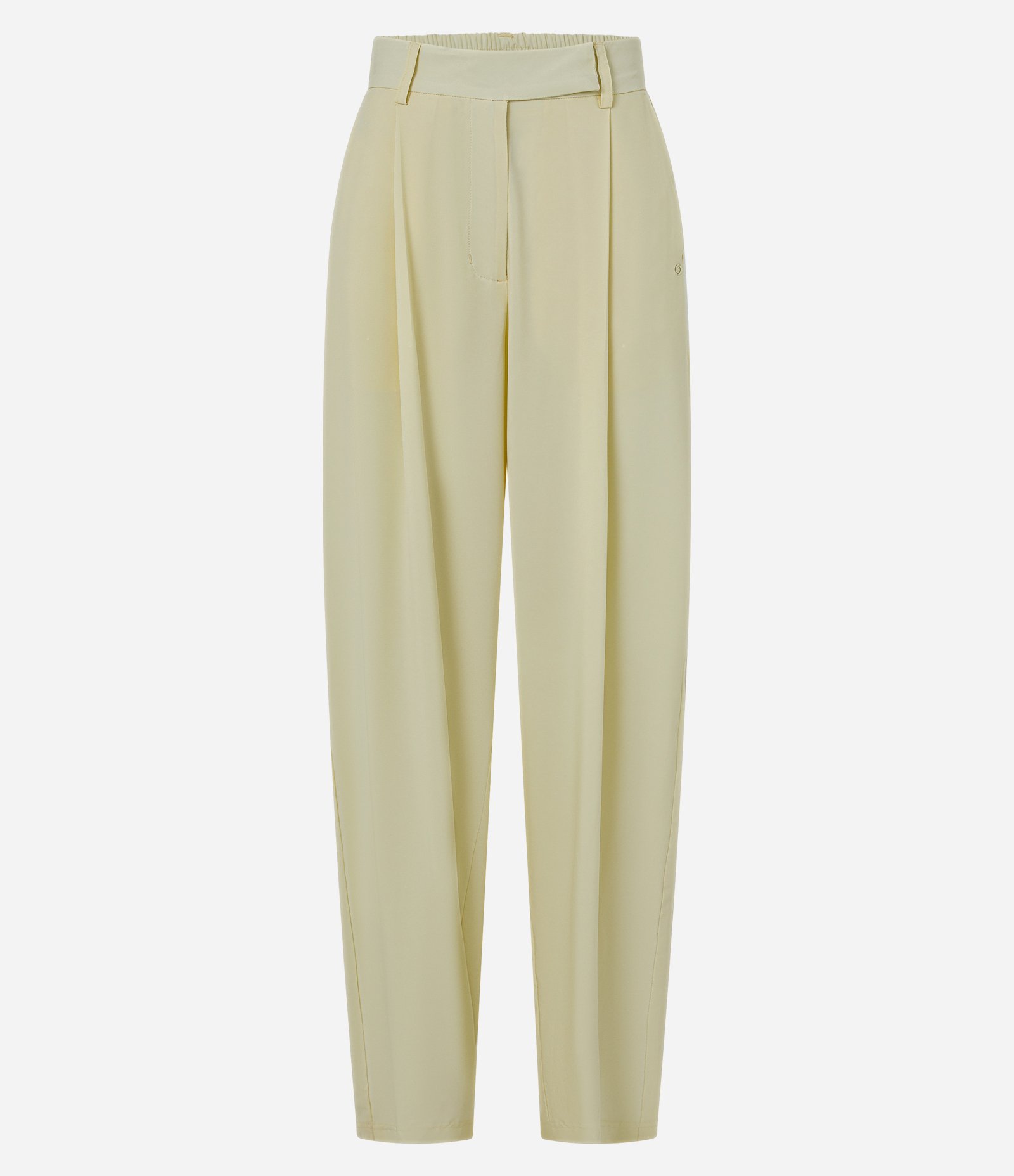 Calça Wide Esportiva Alfaiatada com Cós Elástico Amarelo 5