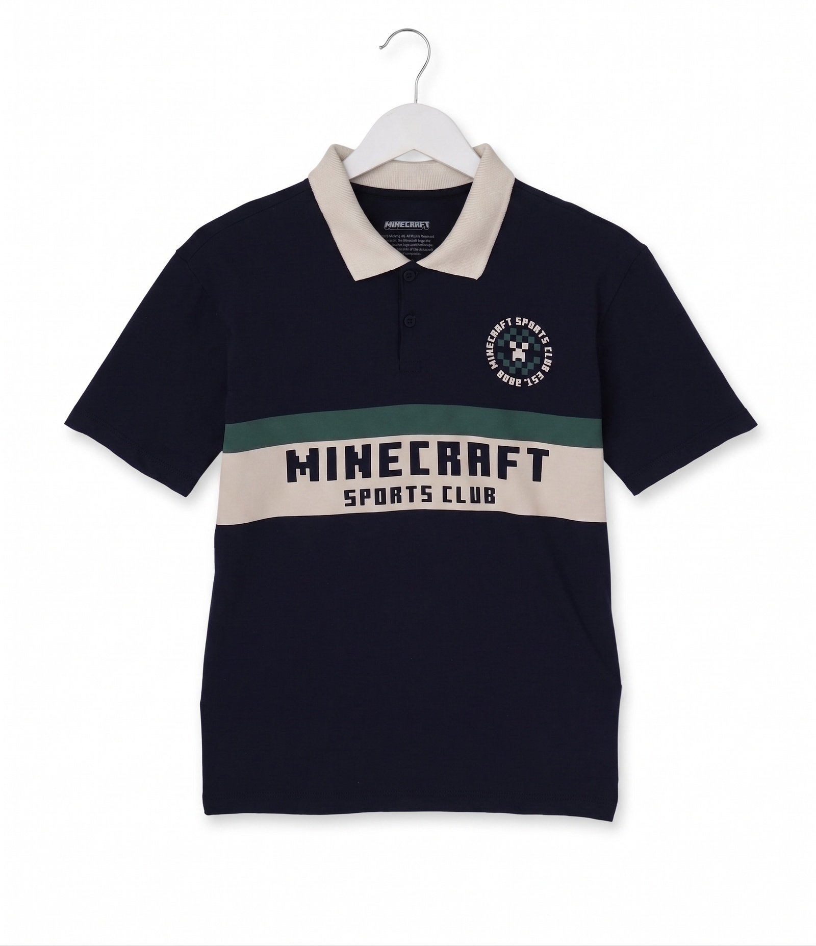 Polo Infantil com Estampa Minecraft - Tam 5 a 14 Anos Azul 4