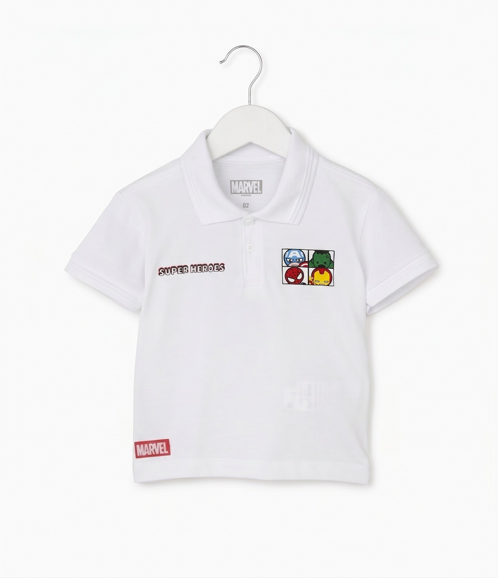 Camiseta Polo Infantil Vingadores - Tam 2 a 6 Anos Branco 1