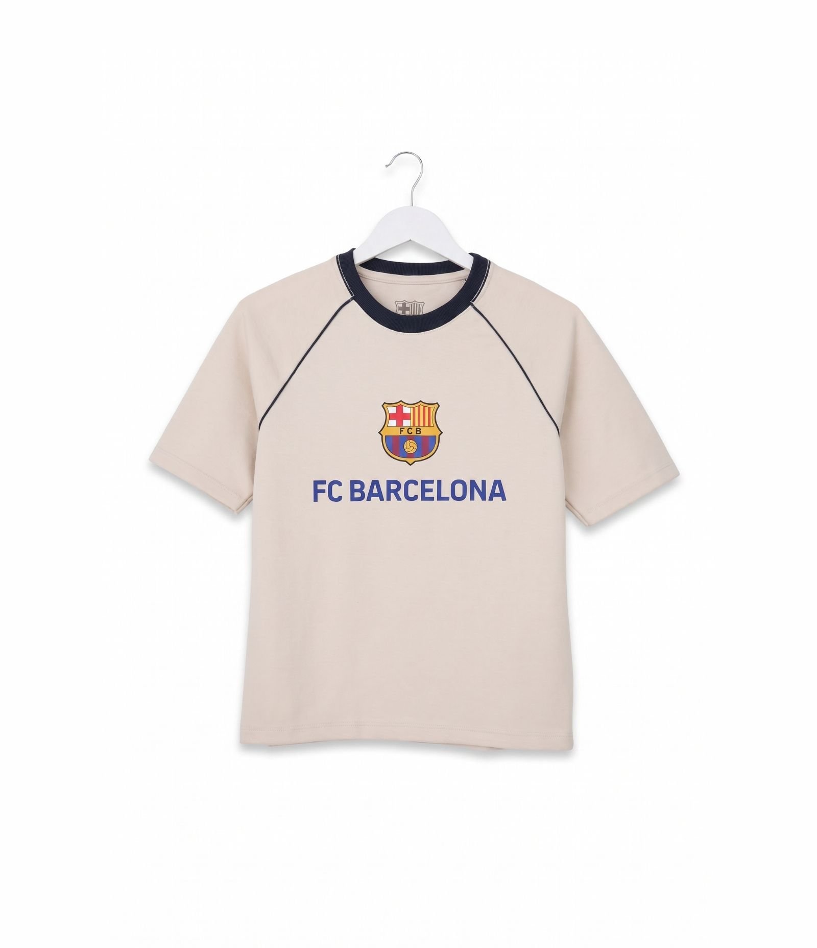Camiseta Infantil Em Algodão com Estampa Barcelona - Tam 5 a 14 Anos Bege 4