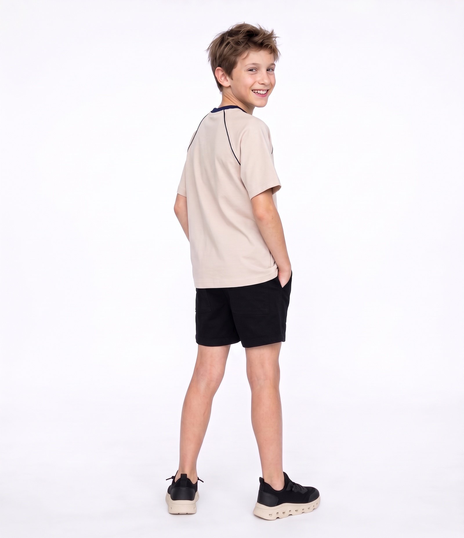 Camiseta Infantil Em Algodão com Estampa Barcelona - Tam 5 a 14 Anos Bege 3