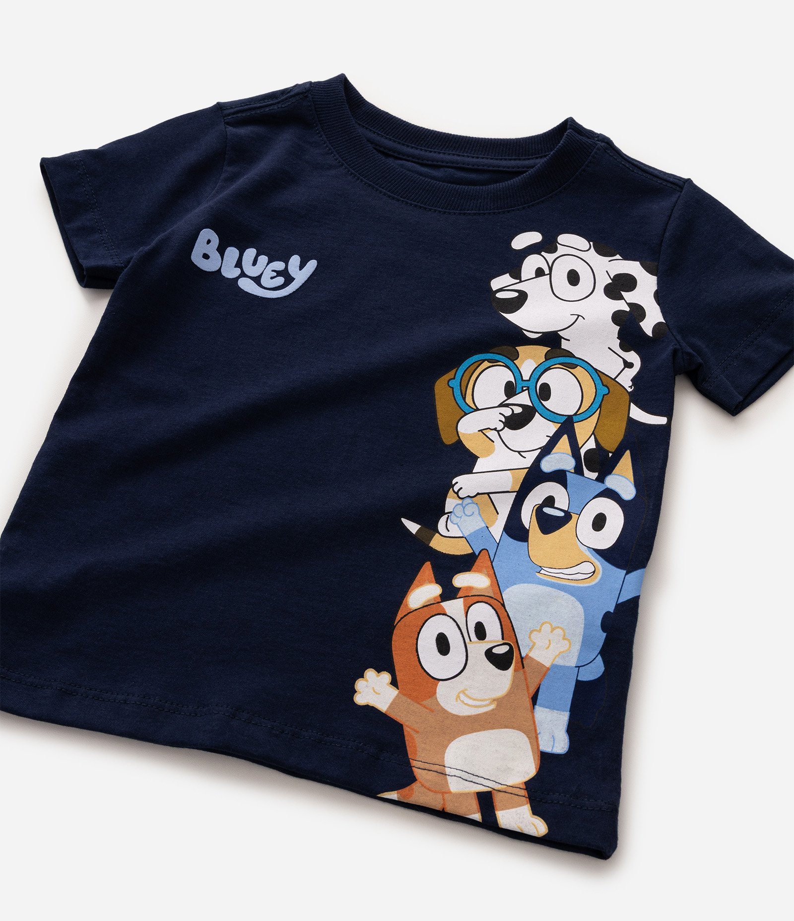 Camiseta Infantil Em Algodão Bluey com Estampa Lateral - Tam 2 a 6 Anos Azul 7