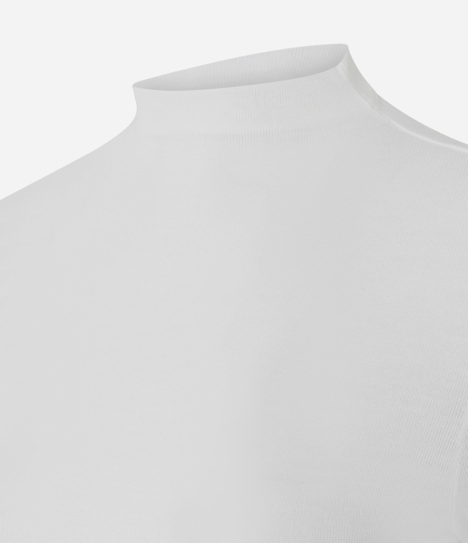 Blusa em Viscoelastano com Gola Alta e Transparência Branco 2