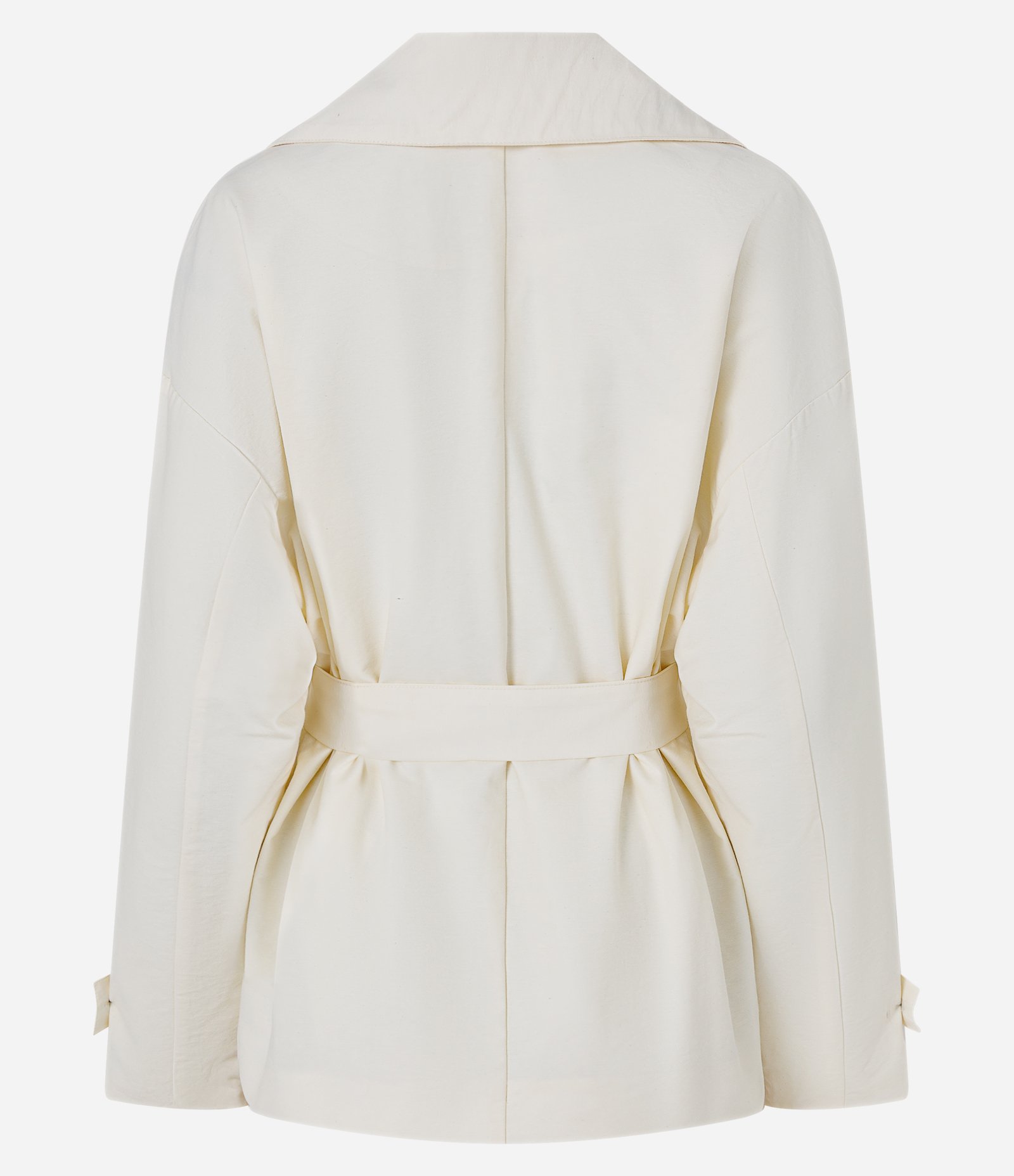 Jaqueta Leve com Gola Blazer e Faixa para Amarração Branco 6
