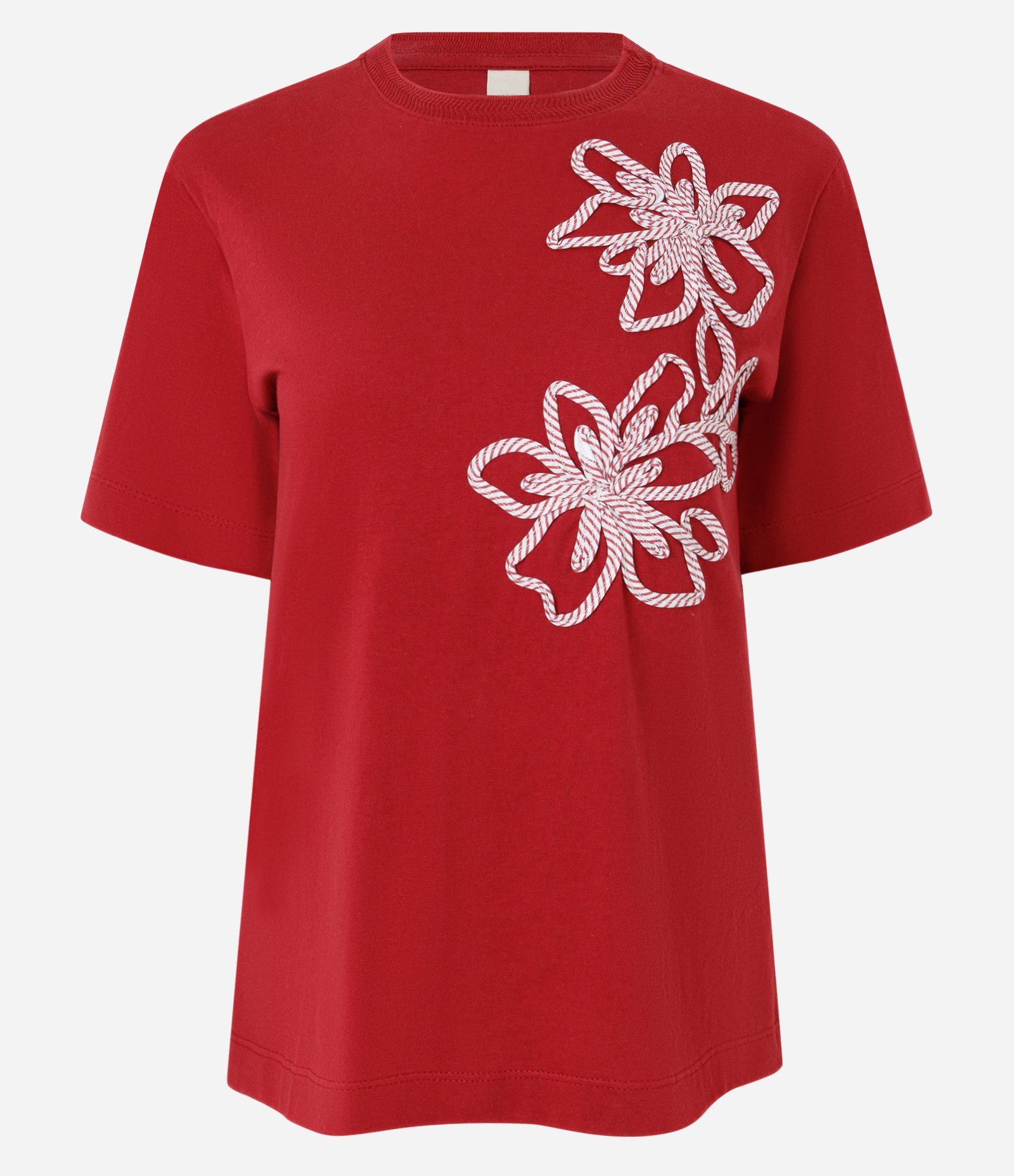 Blusa em Algodão com Bordado Floral Localizado Vermelho 5
