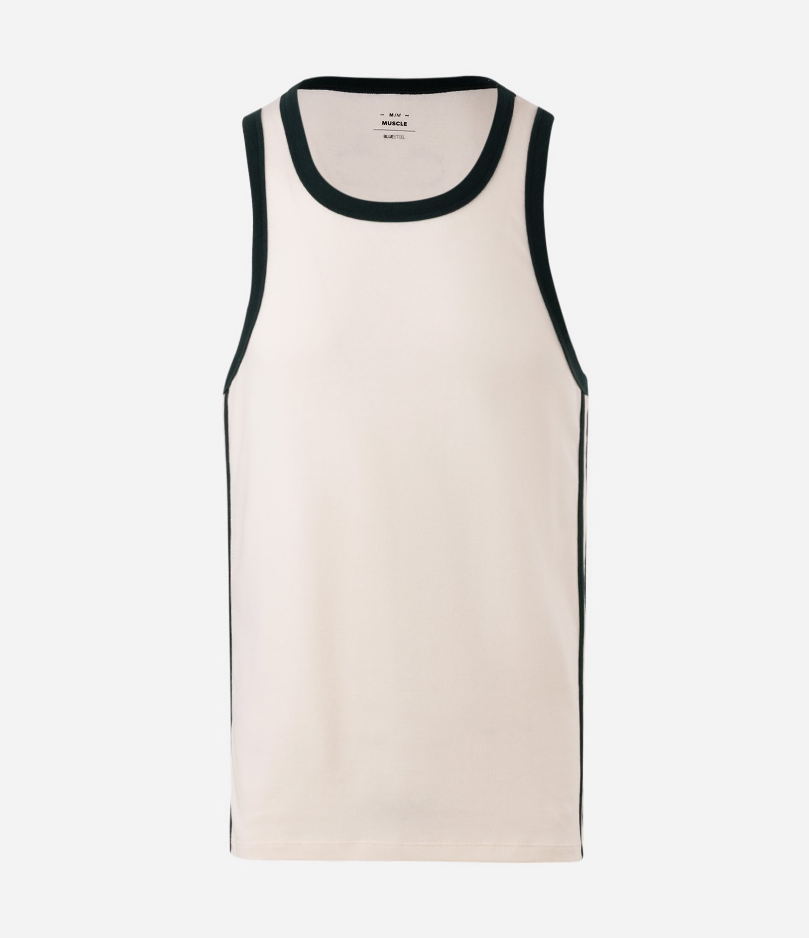 Regata Muscle em Algodão com Linha Contrastante Bege 1