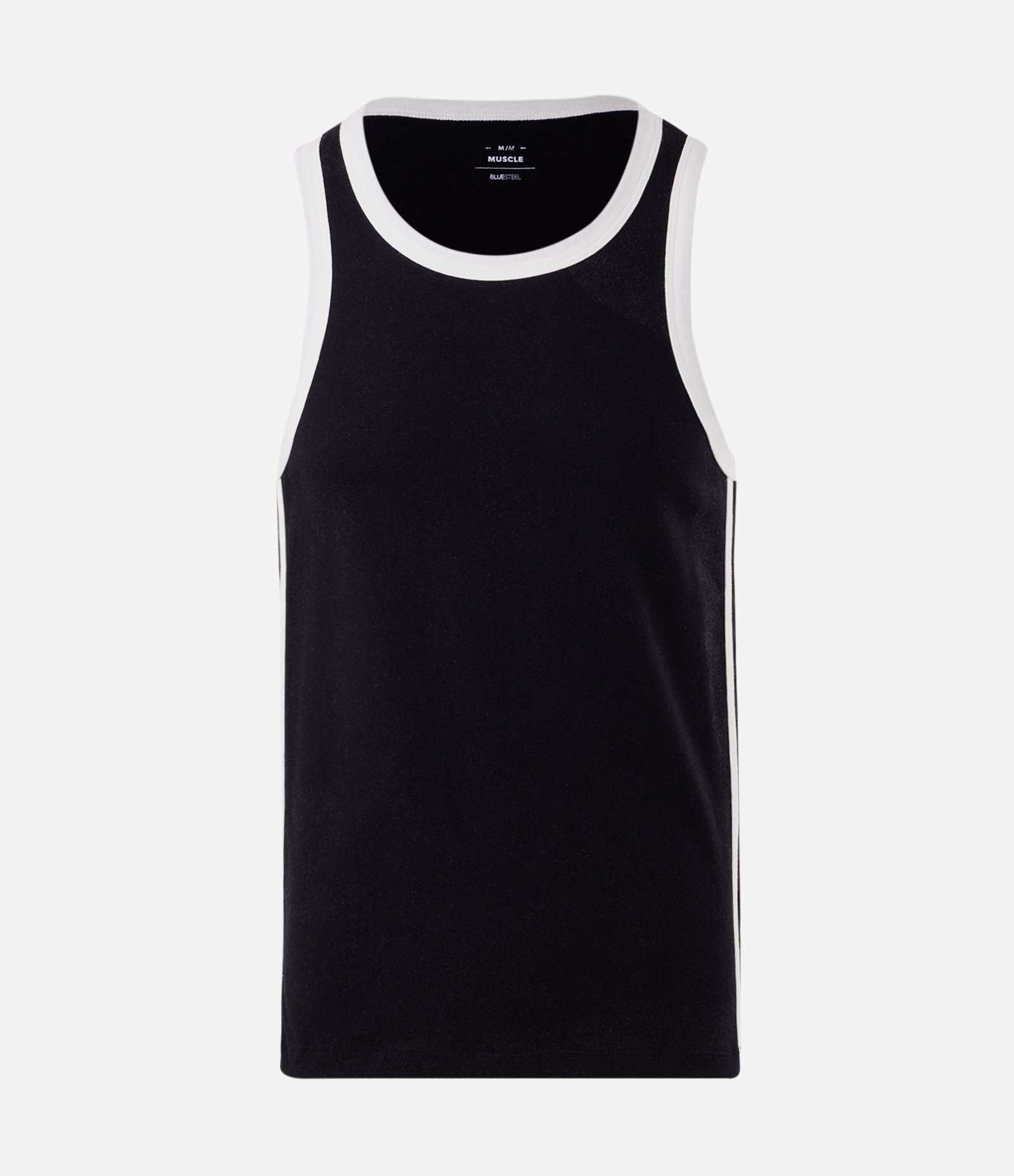 Regata Muscle em Algodão com Linha Contrastante Preto 1