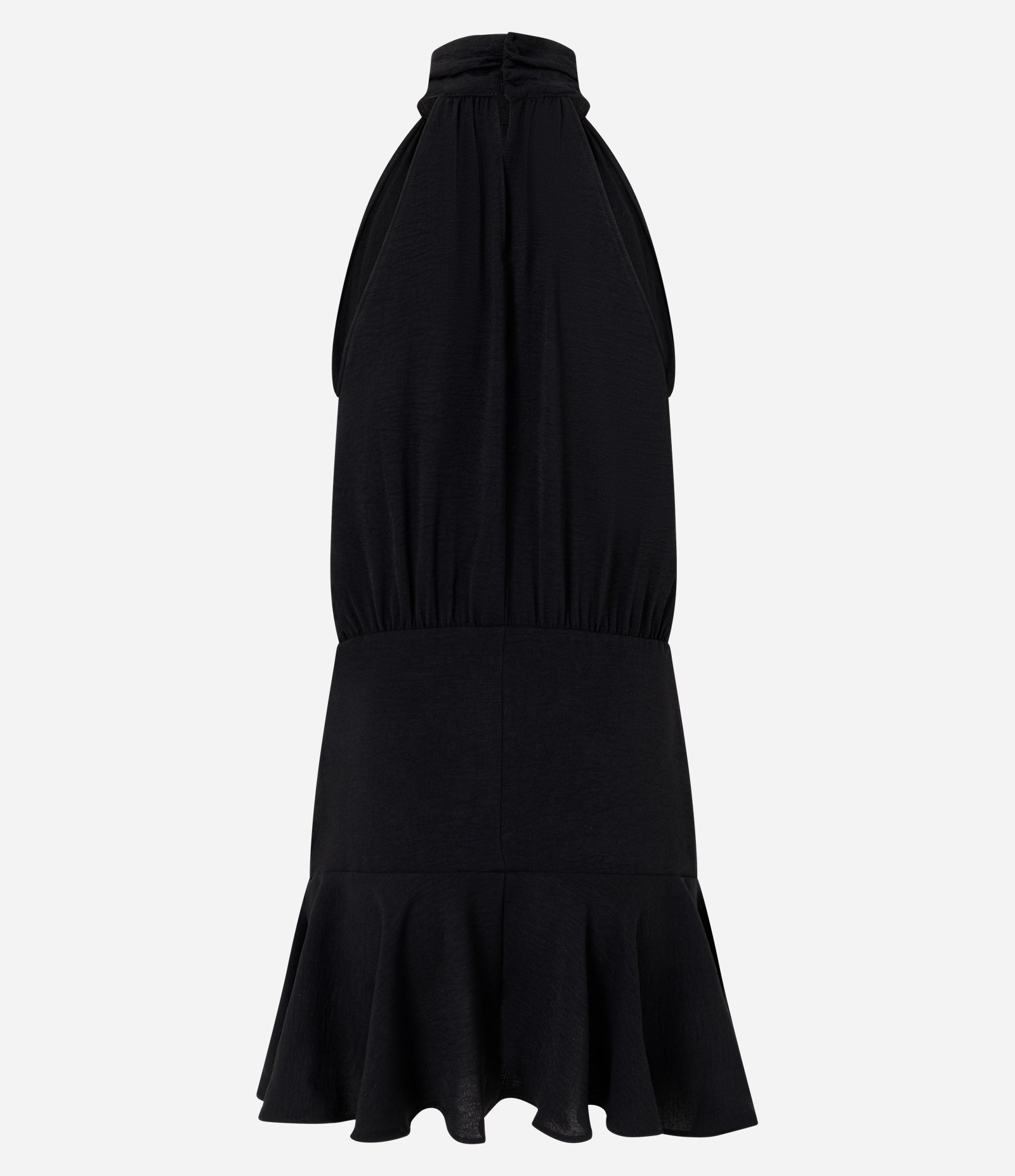 Vestido Halter Neck com Babado na Barra Preto 3