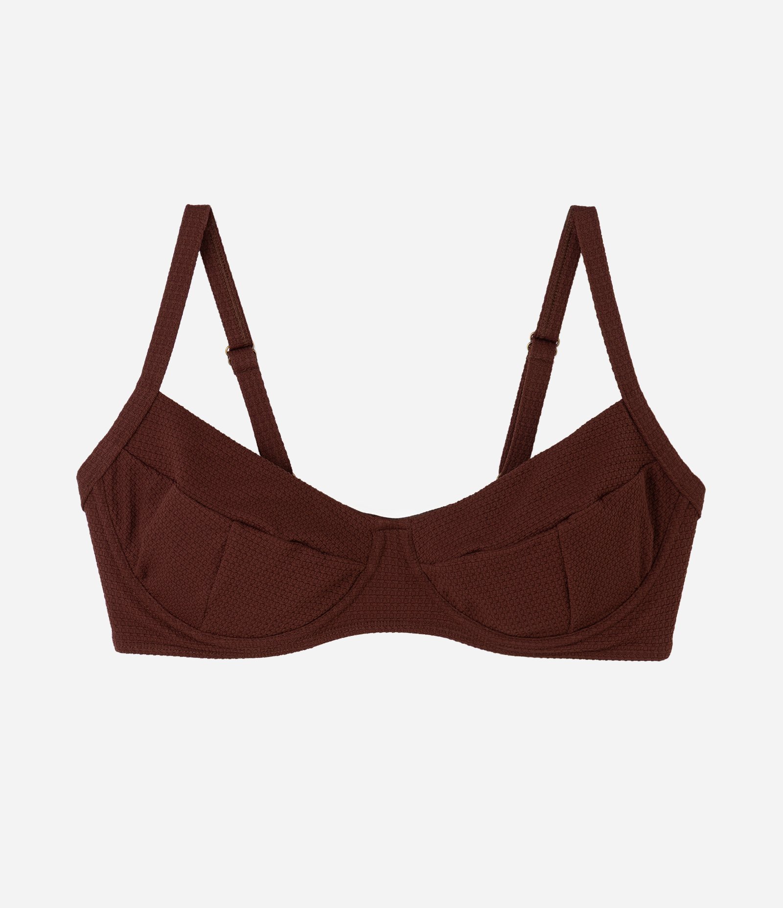Biquíni Top Camisetinha Texturizado Curve & Plus Size Marrom 5
