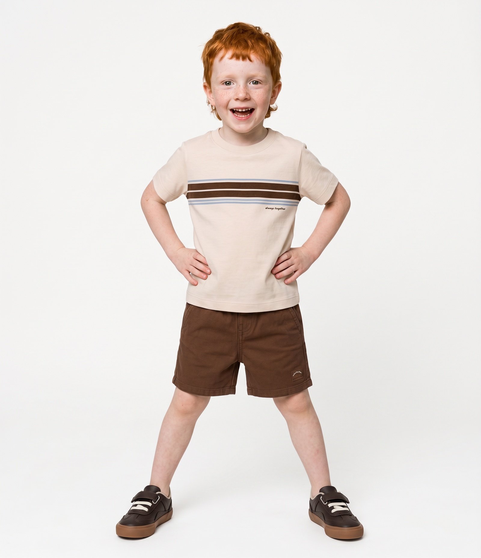 Camiseta Infantil em Piquet com Lettering - Tam 1 a 6 Anos Bege 1