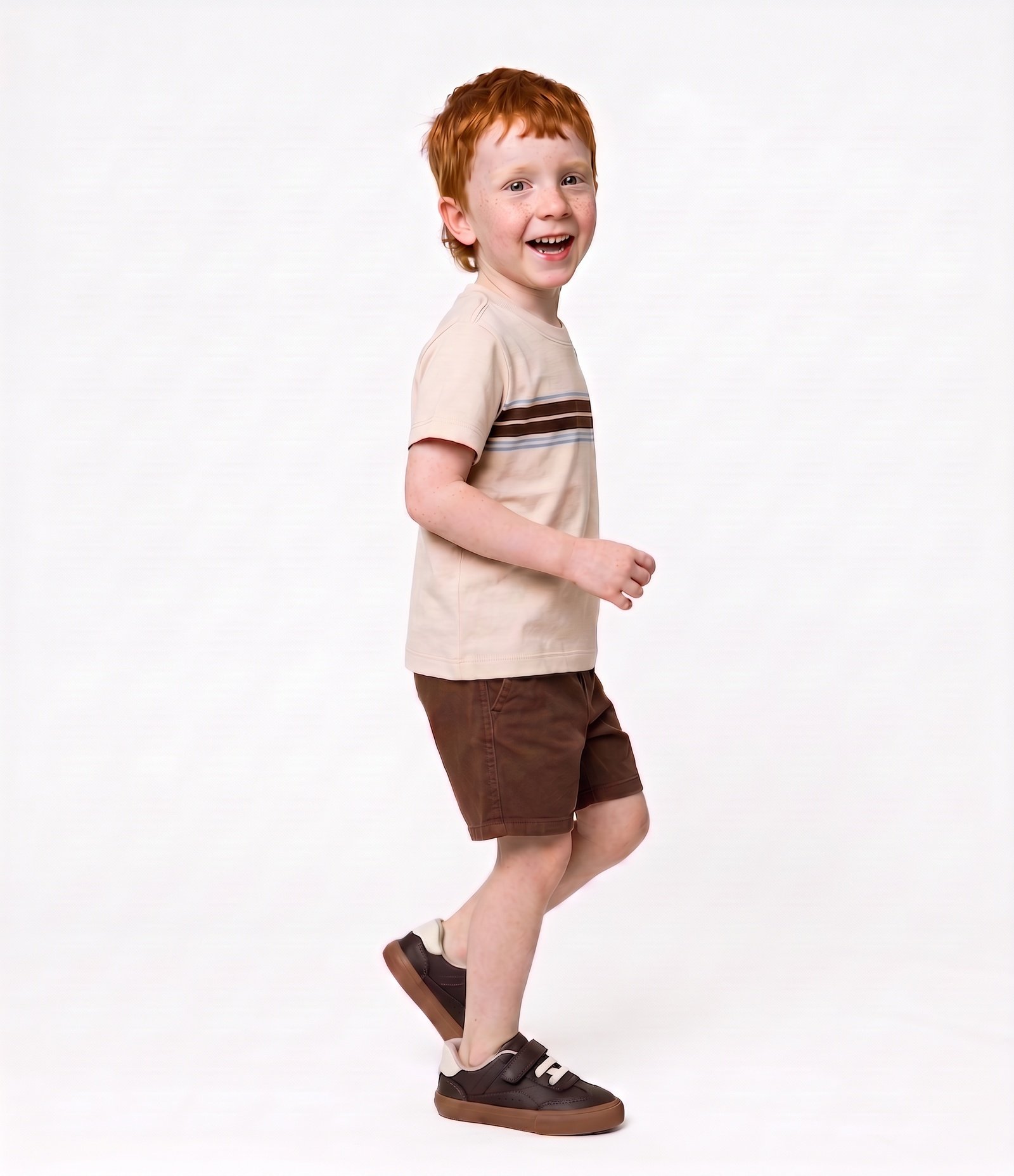 Camiseta Infantil em Piquet com Lettering - Tam 1 a 6 Anos Bege 2