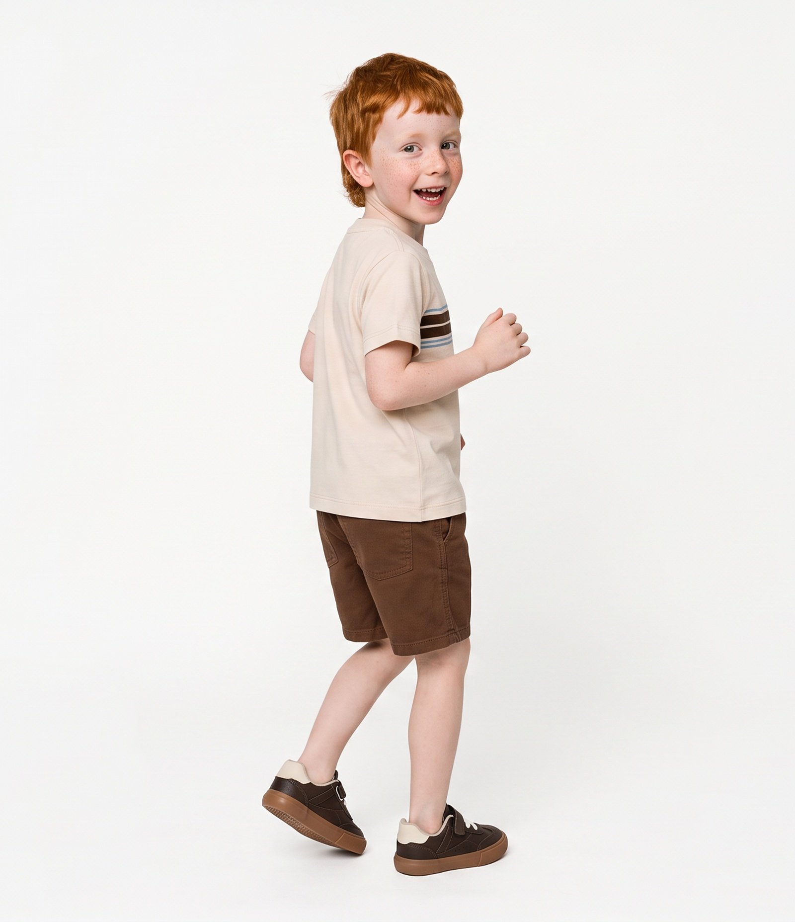 Camiseta Infantil em Piquet com Lettering - Tam 1 a 6 Anos Bege 3