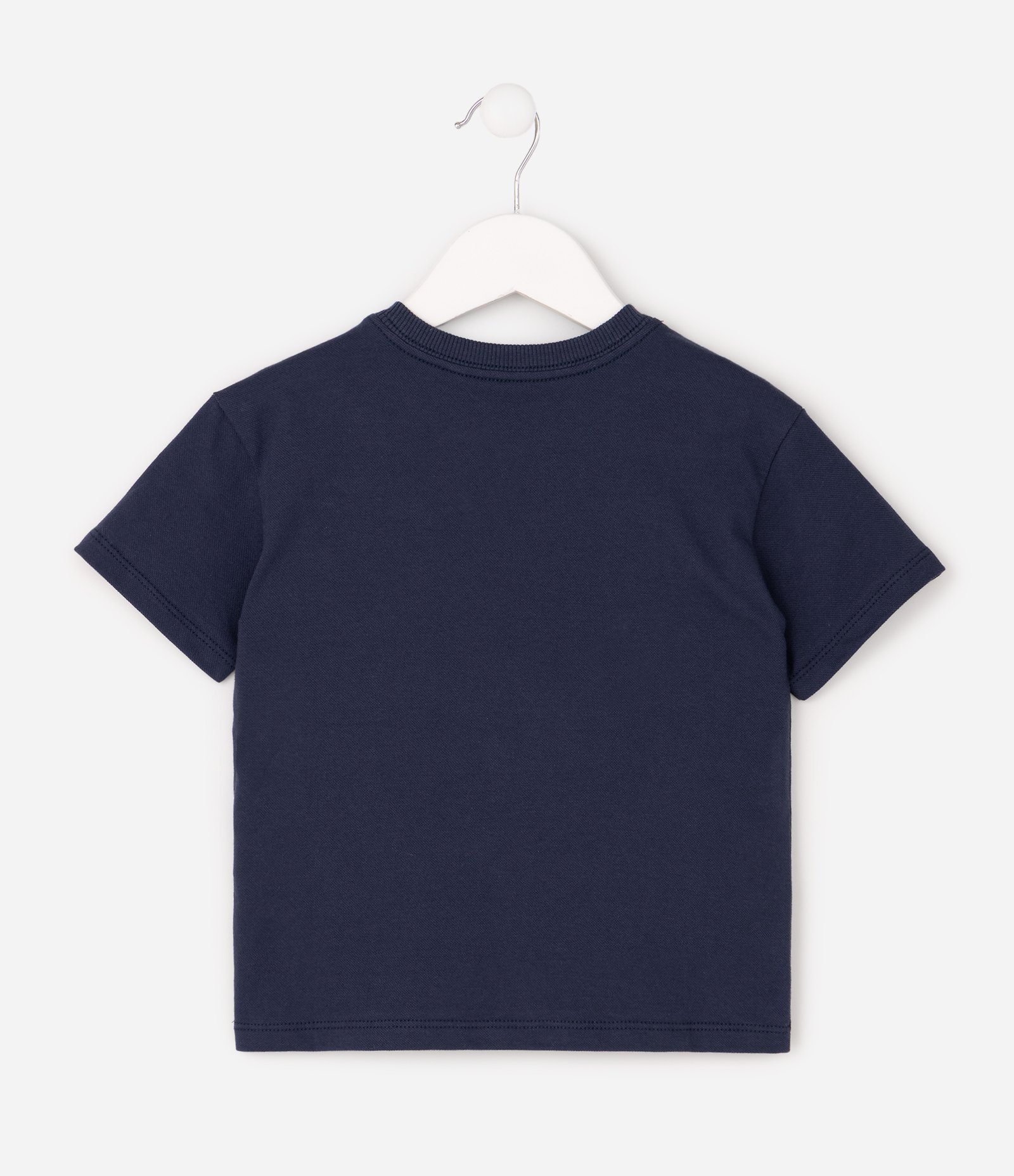 Camiseta Infantil em Piquet com Lettering - Tam 1 a 6 Anos Azul 4