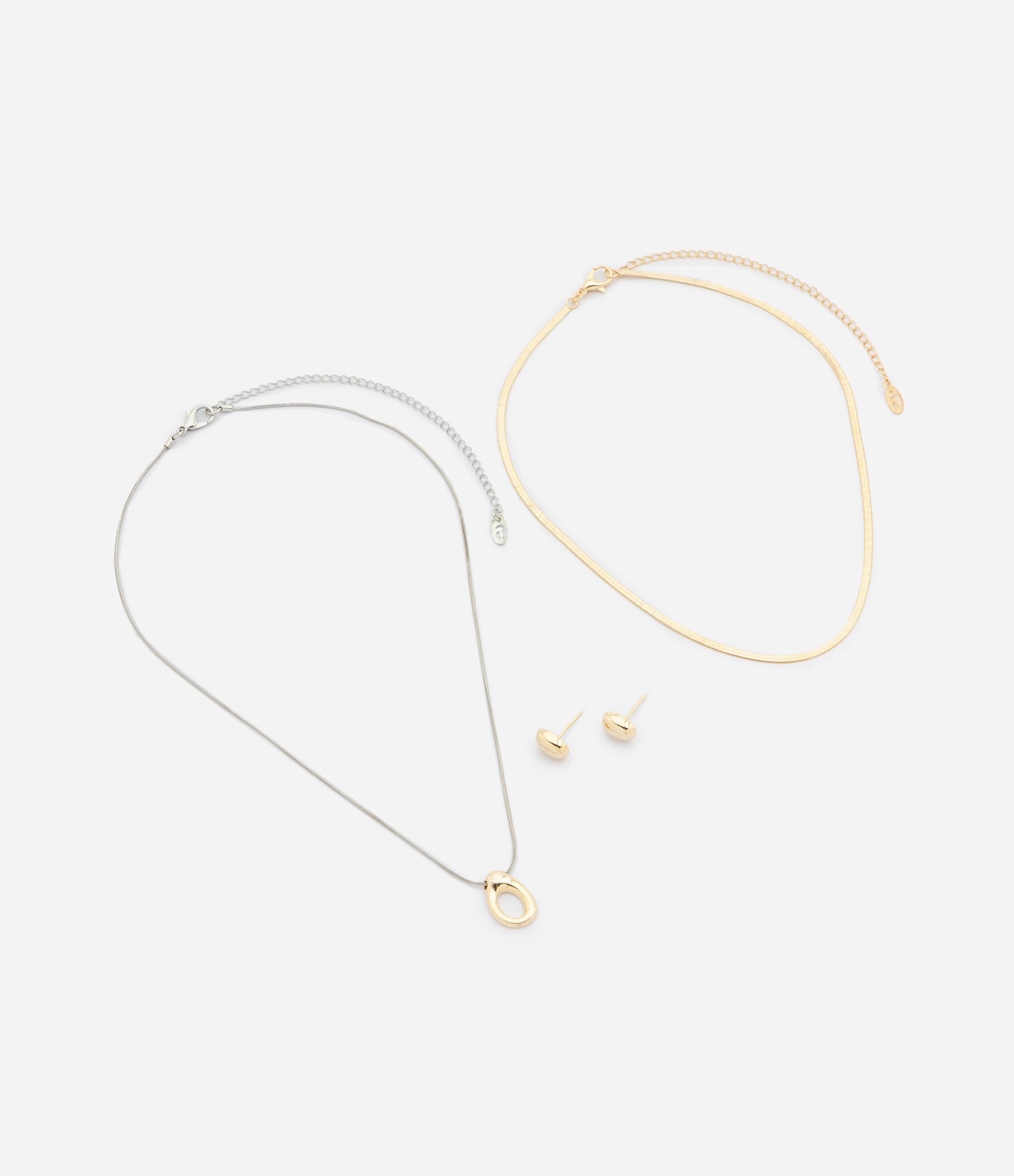 Conjunto com Colares em Camadas e Brincos Ovalados Multicores 2