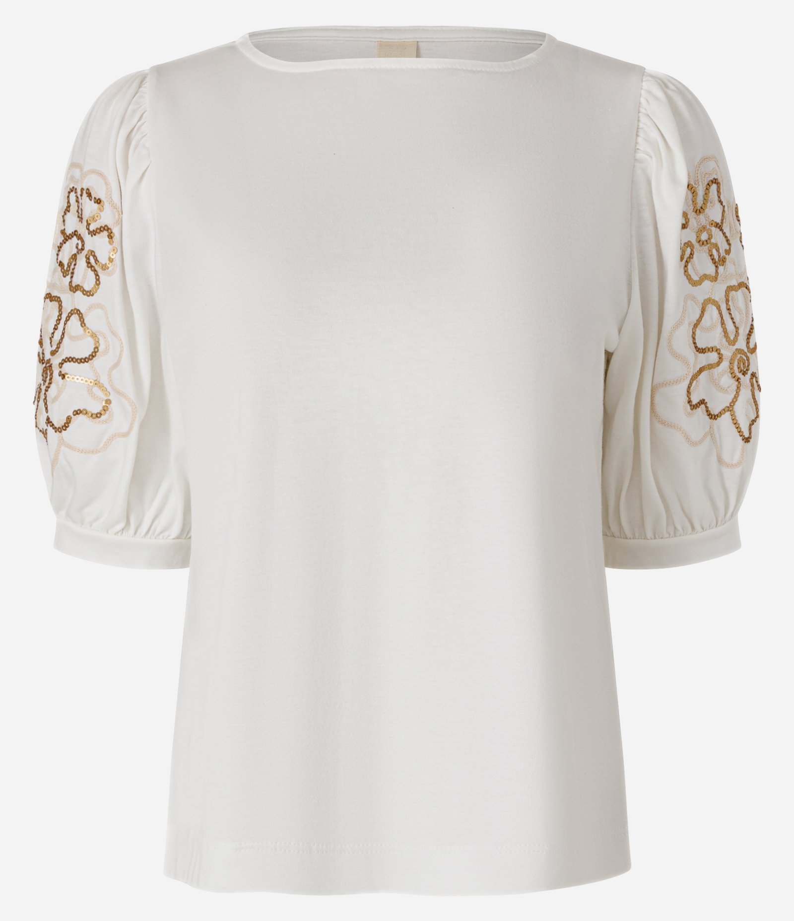 Blusa em Algodão com Mangas Bufantes e Bordado Floral Branco 1