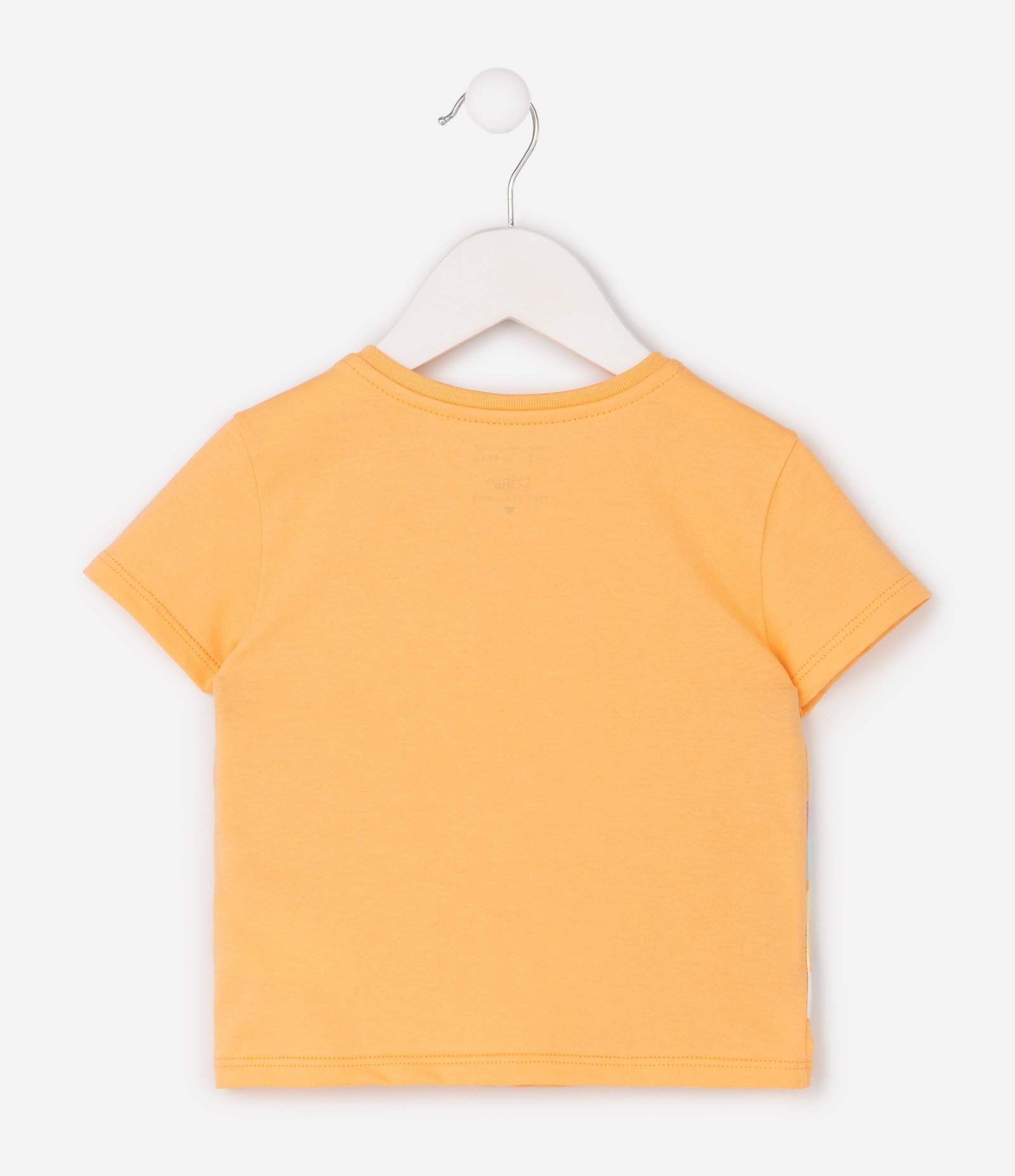 Camiseta Infantil Em Algodão Poim Estampa Unicórnio com Bolsinho - Tam 1 a 6 Anos Amarelo 9