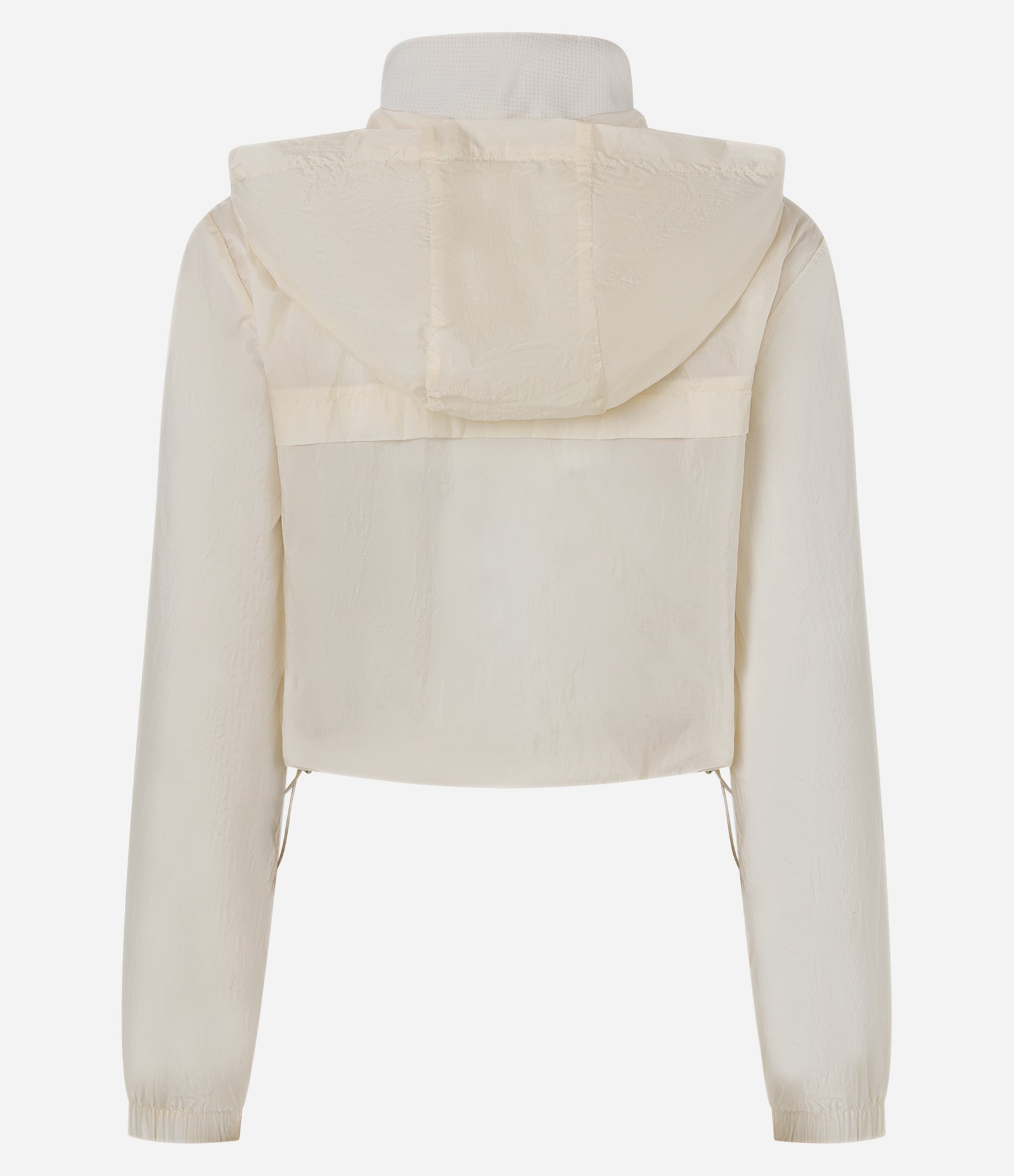 Jaqueta Corta Vento Cropped Esportiva com Saquinho Off White 6