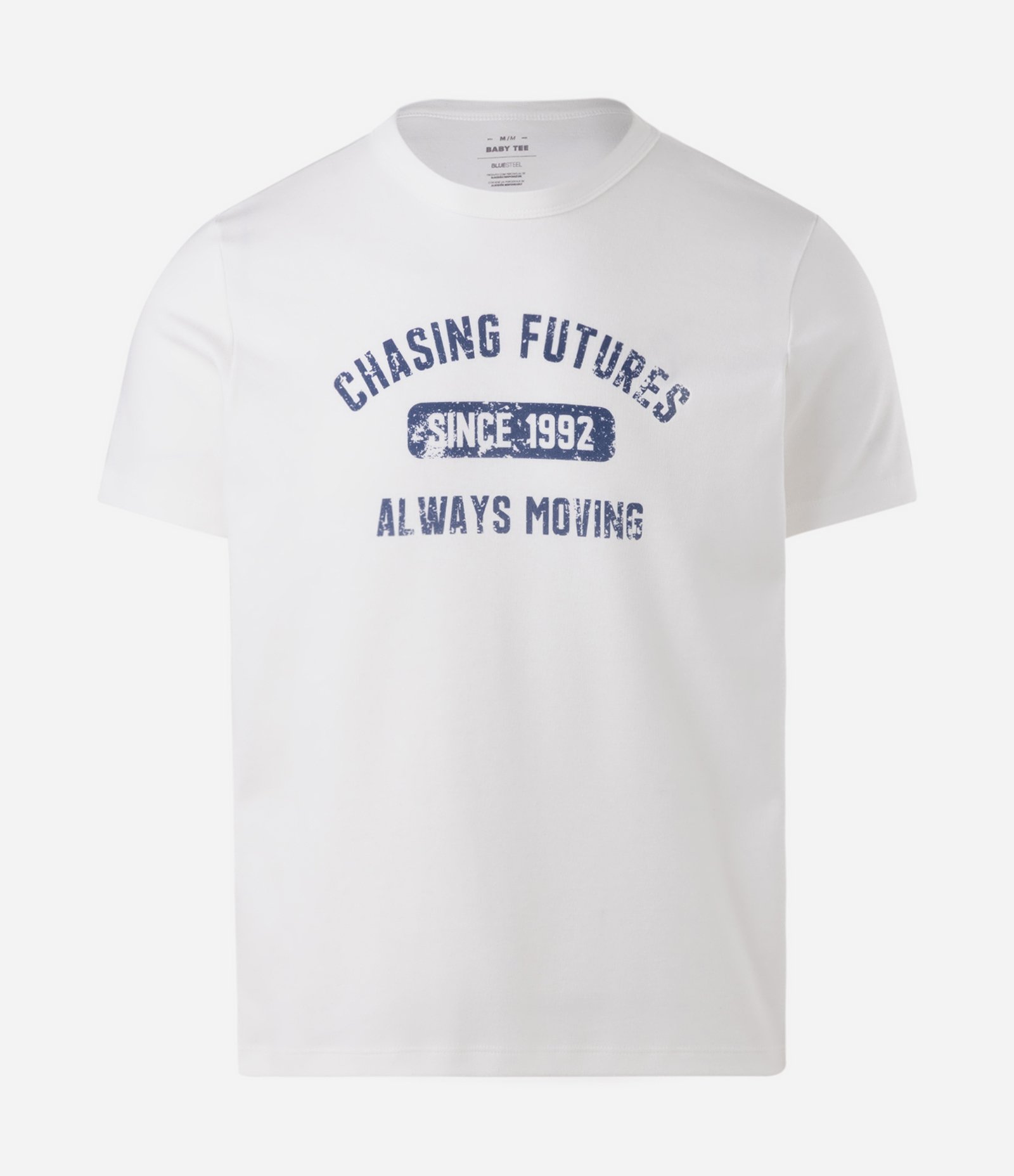Camiseta Baby Tee com Lettering Frontal Off White 5