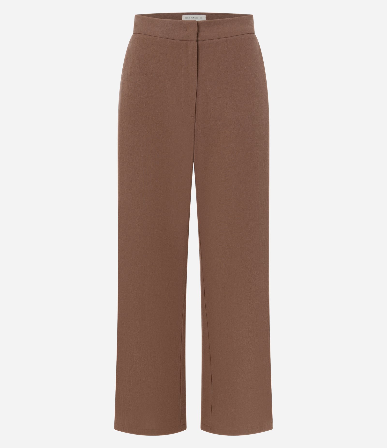 Calça Reta em Algodão com Cós Plano e Bolsos Marrom 5