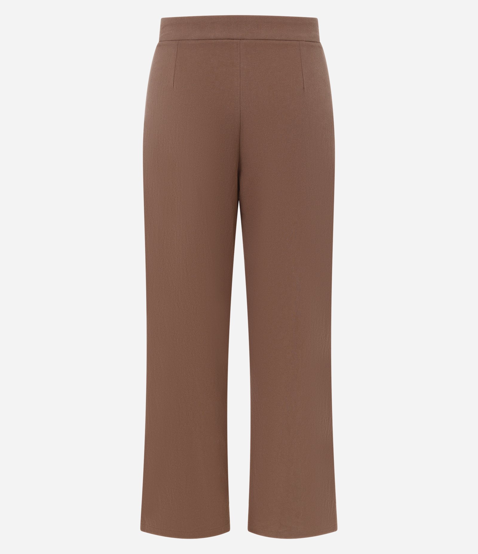 Calça Reta em Algodão com Cós Plano e Bolsos Marrom 7