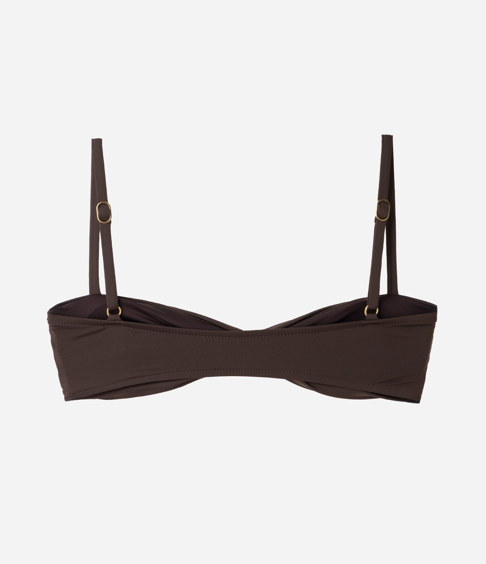 Biquíni Top Bandeau Franzido em Microfibra Marrom 2