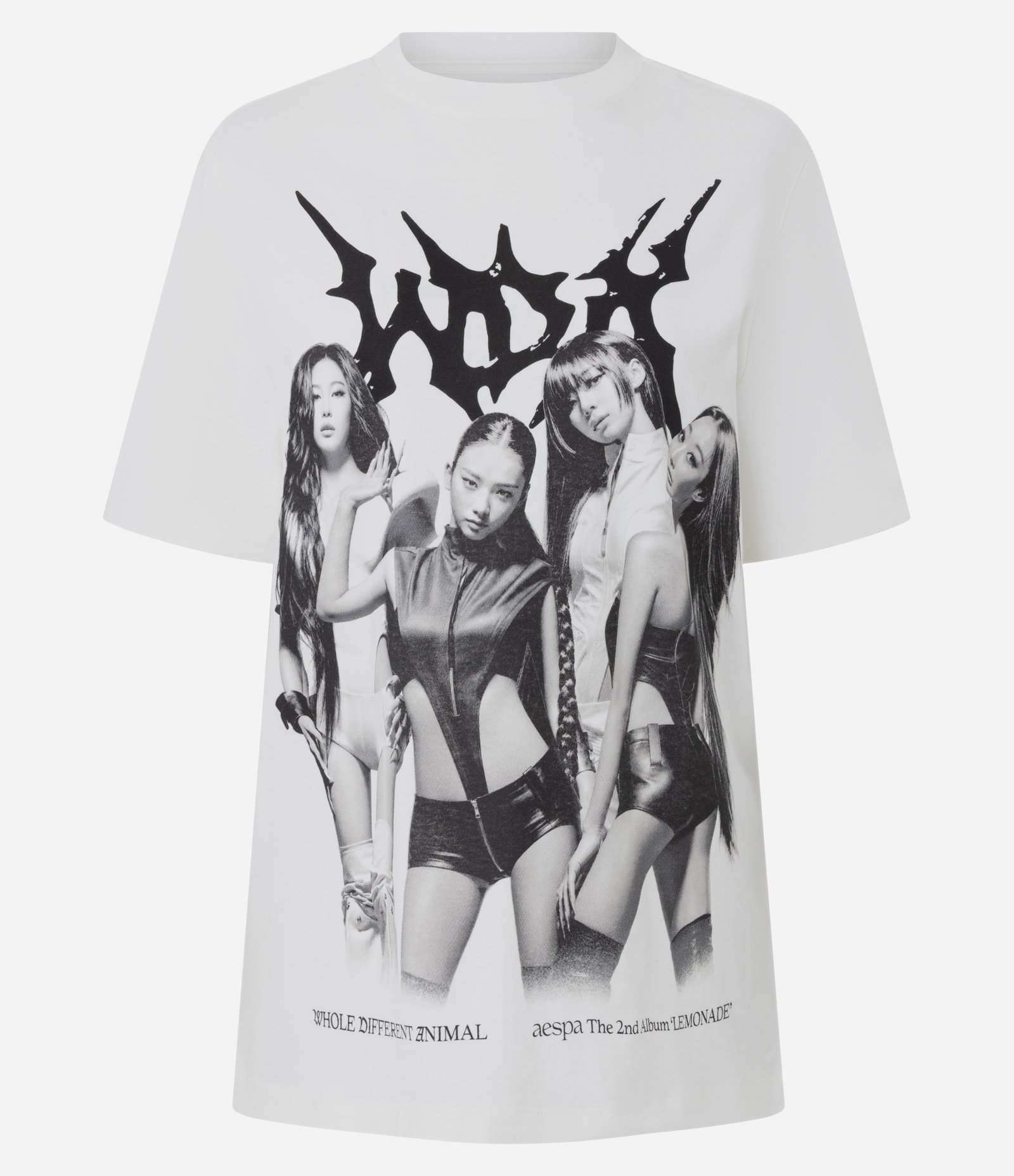 Camiseta em Algodão com Estampa AESPA e Manga Curta Branco 5