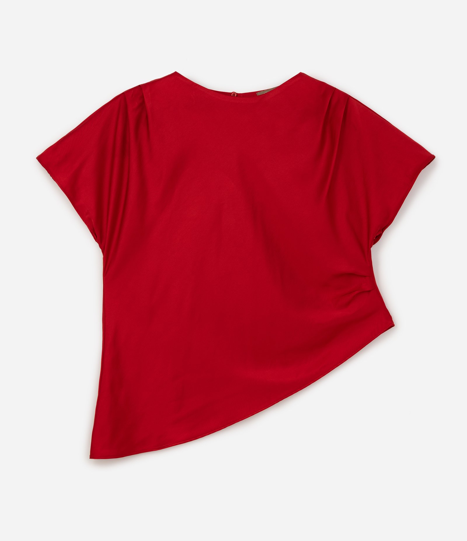 Blusa em Cetim com Barra Assimétrica Curve & Plus Size Vermelho 5