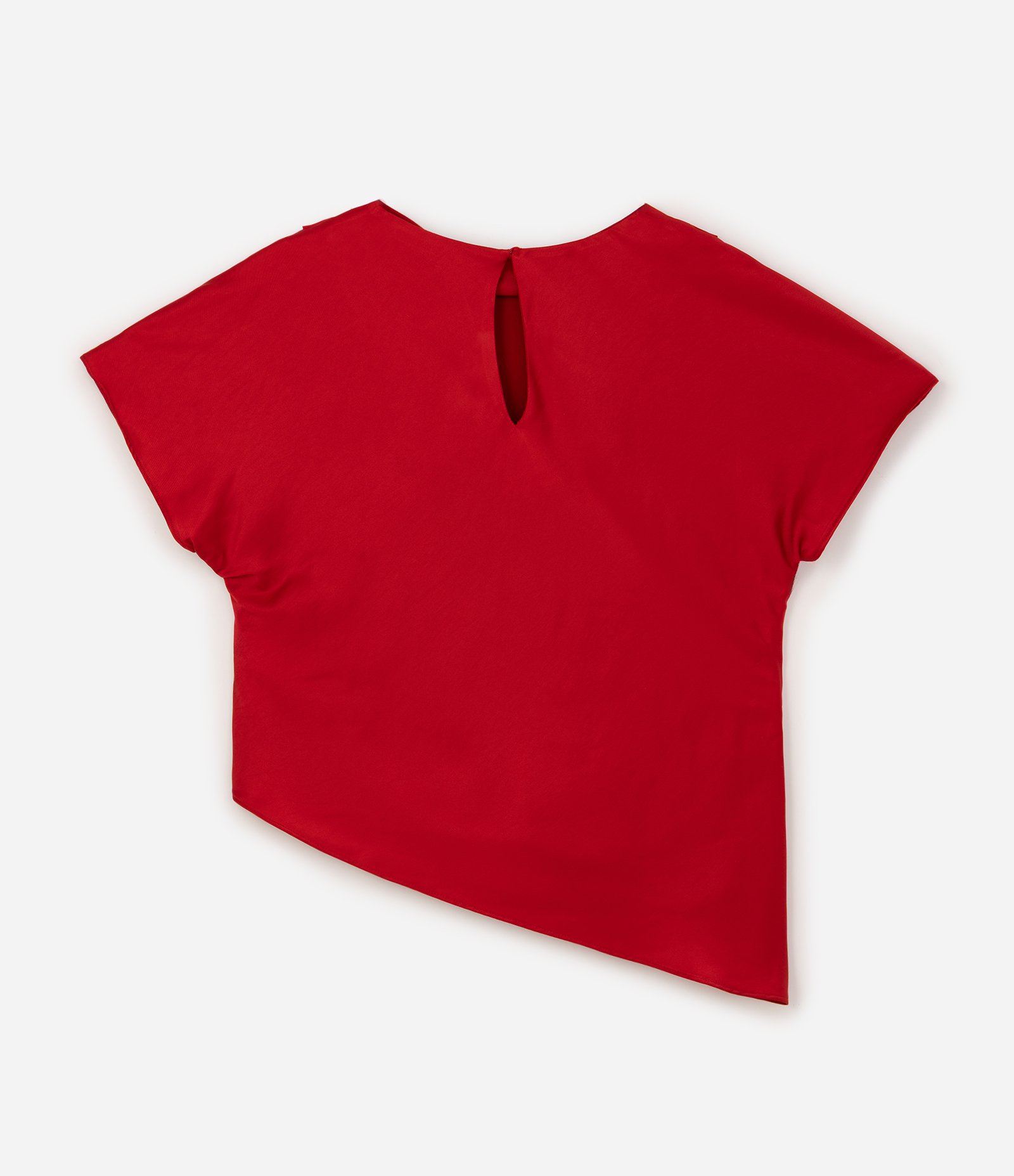 Blusa em Cetim com Barra Assimétrica Curve & Plus Size Vermelho 6