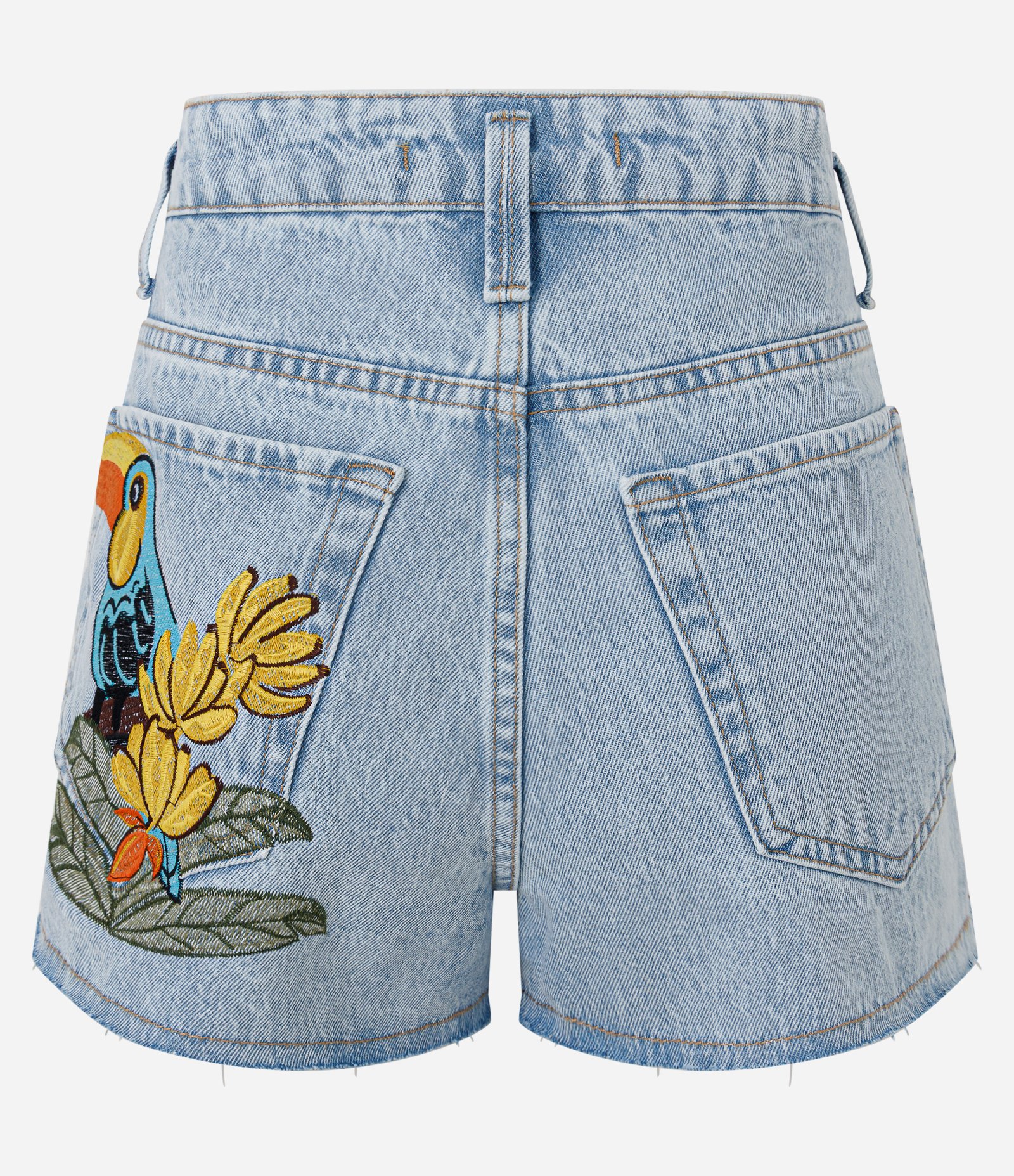 Short em Jeans com Bordado de Tucano Azul 7