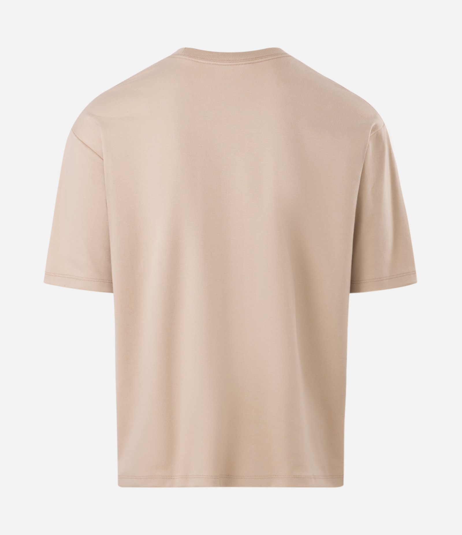 Camiseta Boxy em Algodão com Lettering Bordado Bege 6