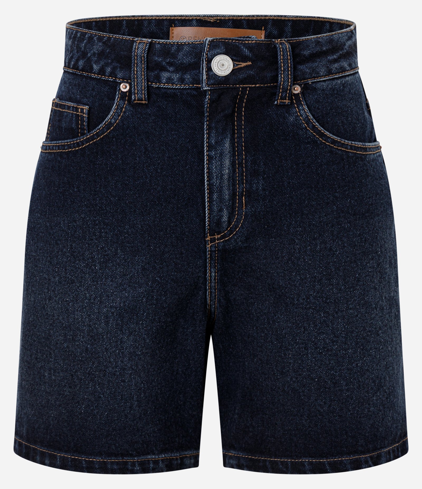 Short Jeans Premium com Modelagem Evasê Azul Escuro 1