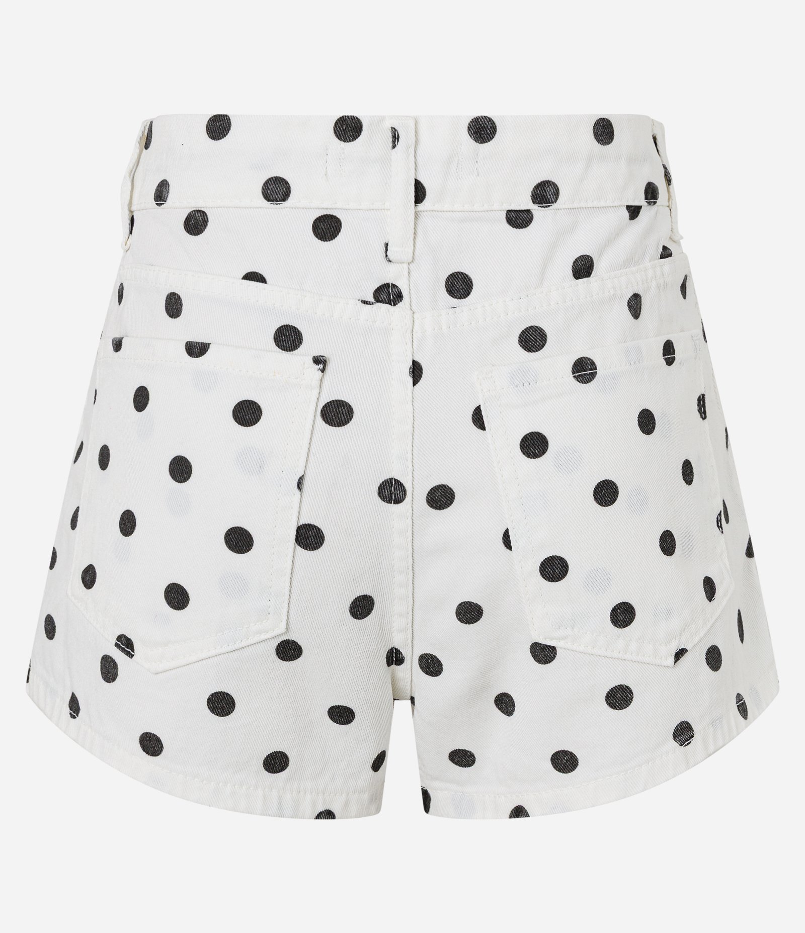 Short Evasê em Sarja com Estampa Poá Branco 6