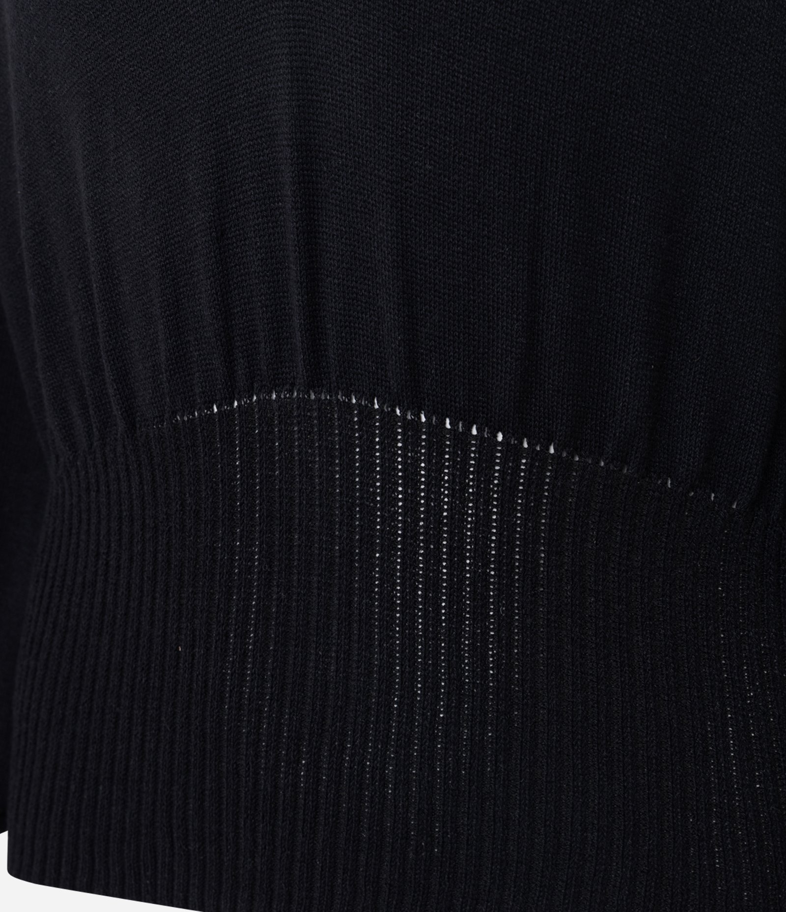 Blusa em Tricô com Decote V Profundo Preto 7
