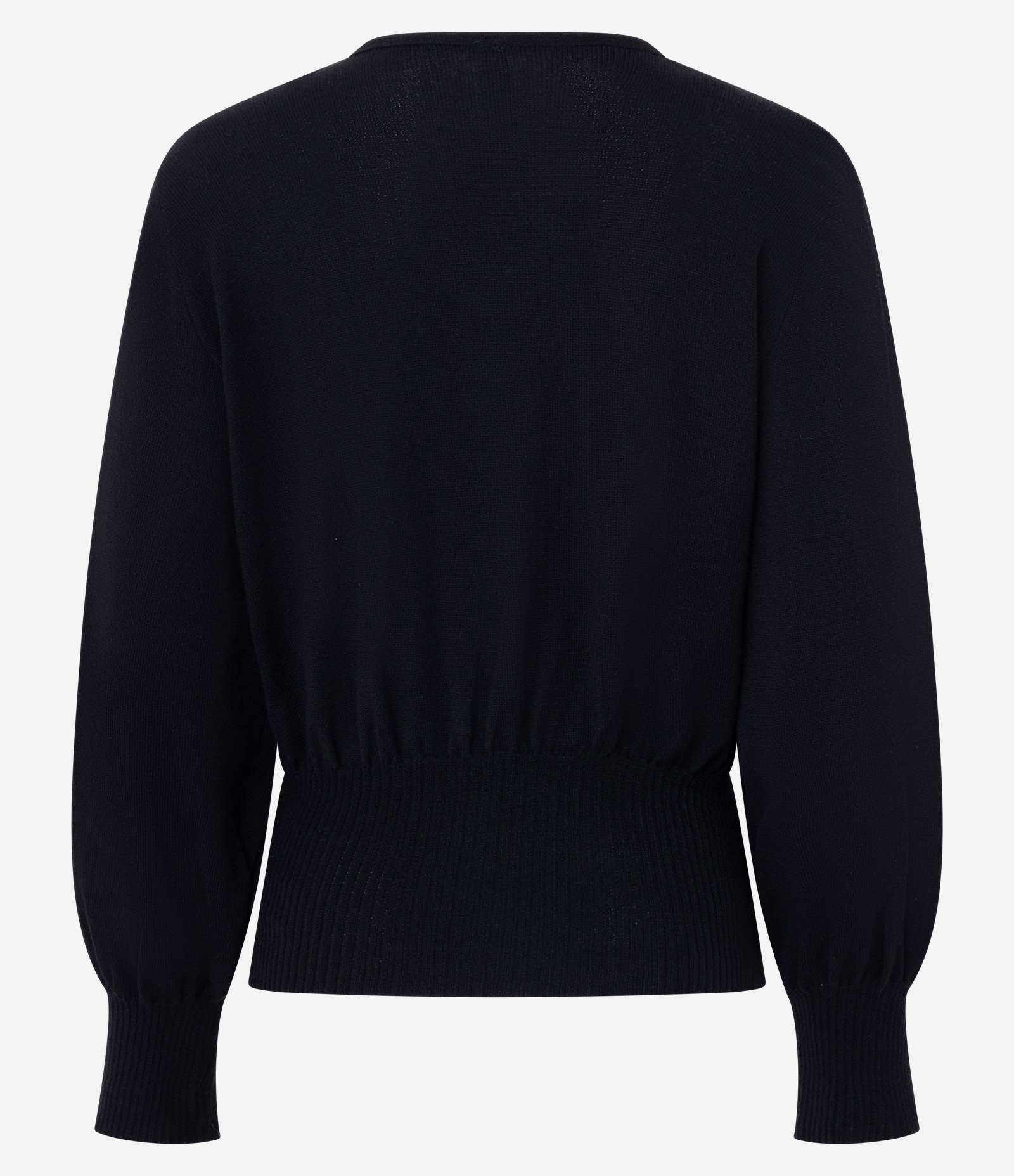 Blusa em Tricô com Decote V Profundo Preto 8