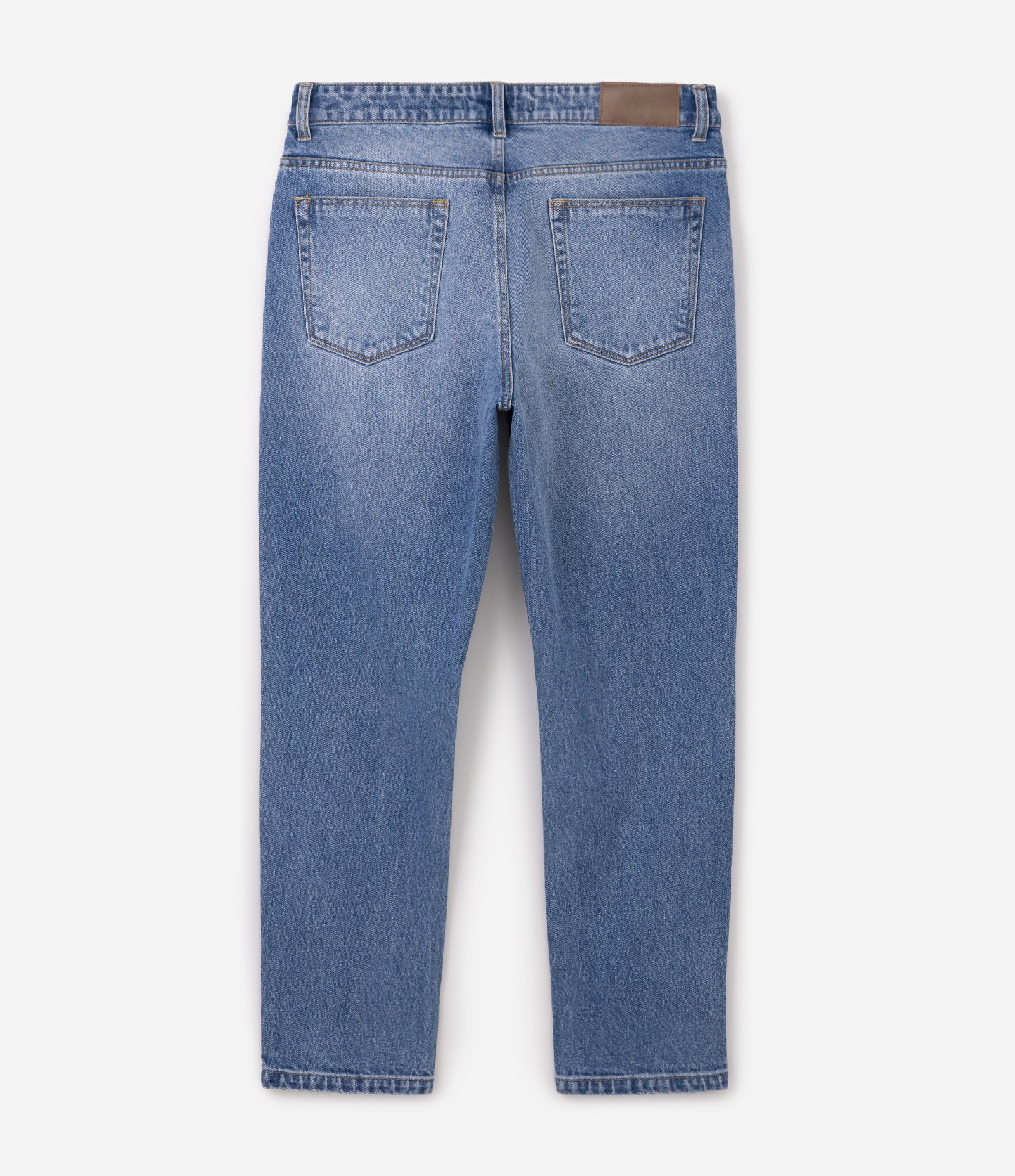 Calça Tapered Jeans com Lavagem Tradicional Azul Claro 2