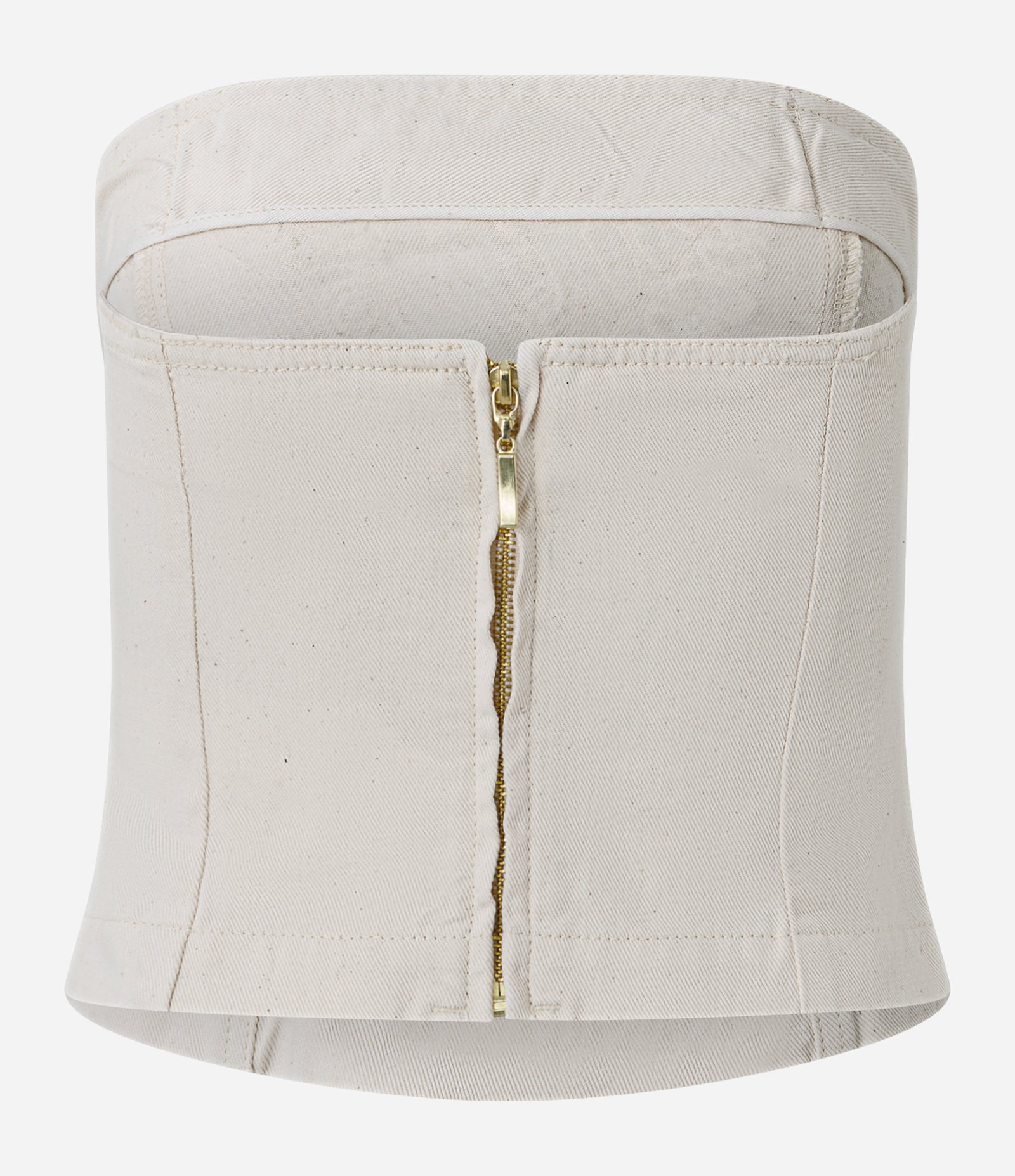 Blusa Corset em Sarja com Bordado Floral de Corda Off White 6