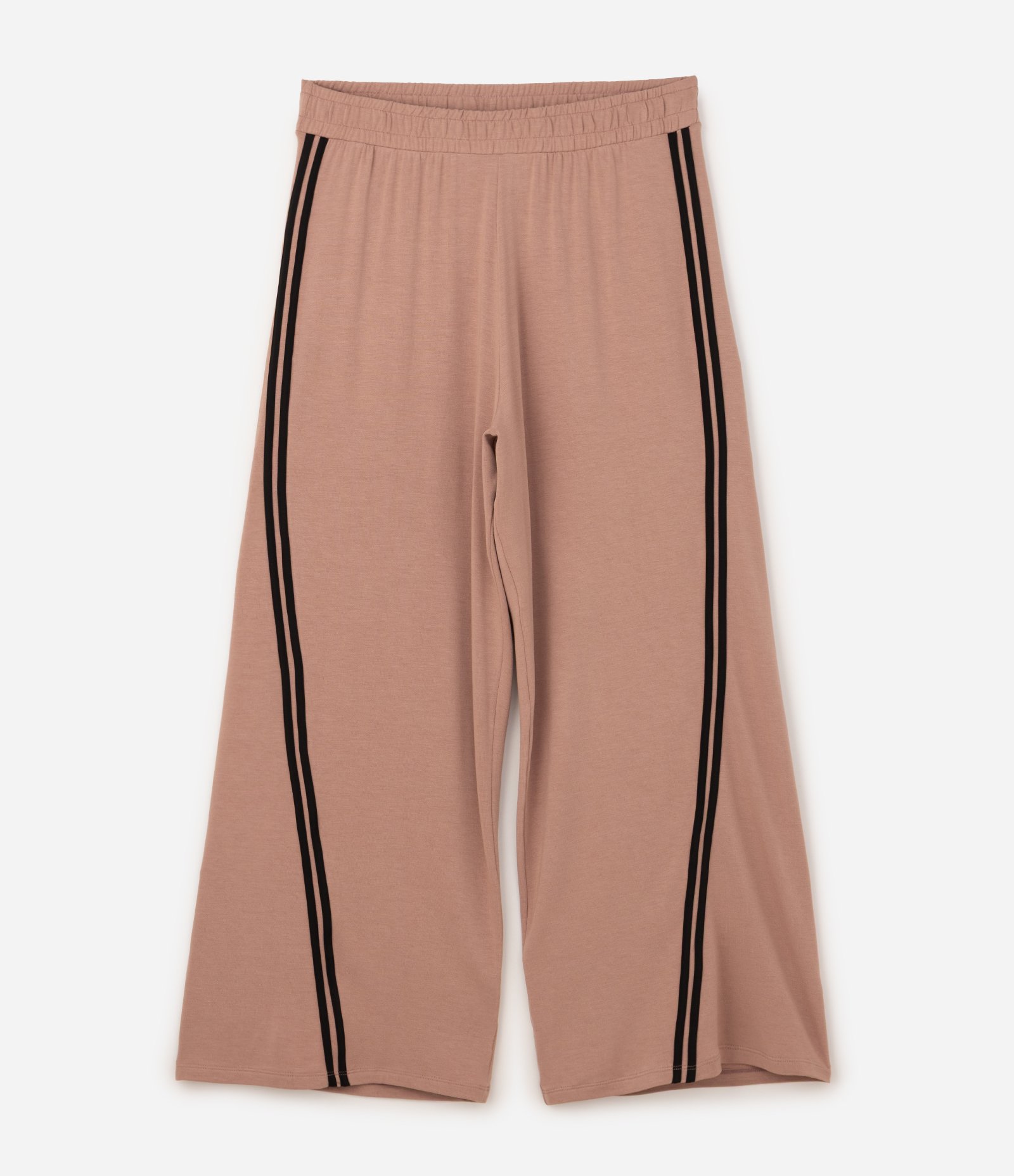 Calça Pantalona Esportiva com Tecnologia Dry e Frisos Curve & Plus Size Marrom 1