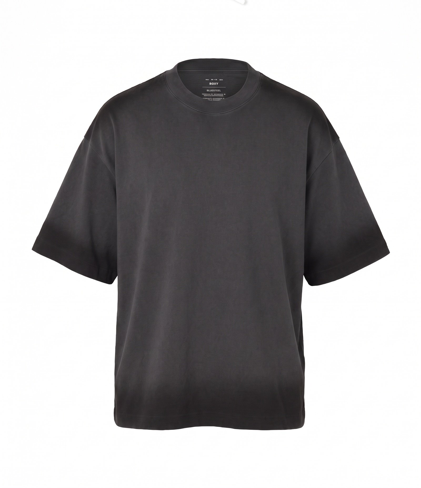Camiseta Boxy em Algodão com Efeito Spray Preto 5