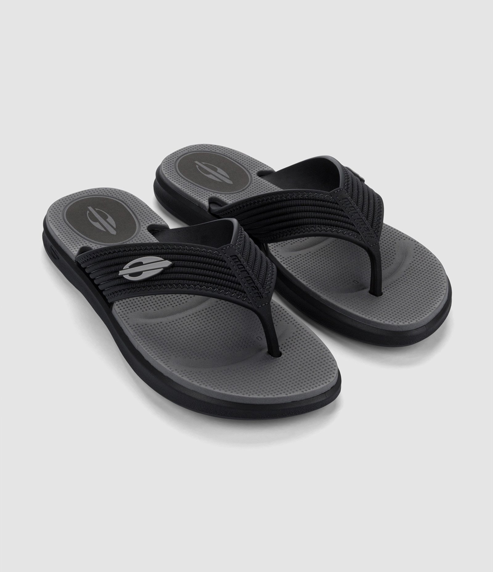 Chinelo Mormaii PVC Kinja Dedo com Tiras Texturizadas Preto 1