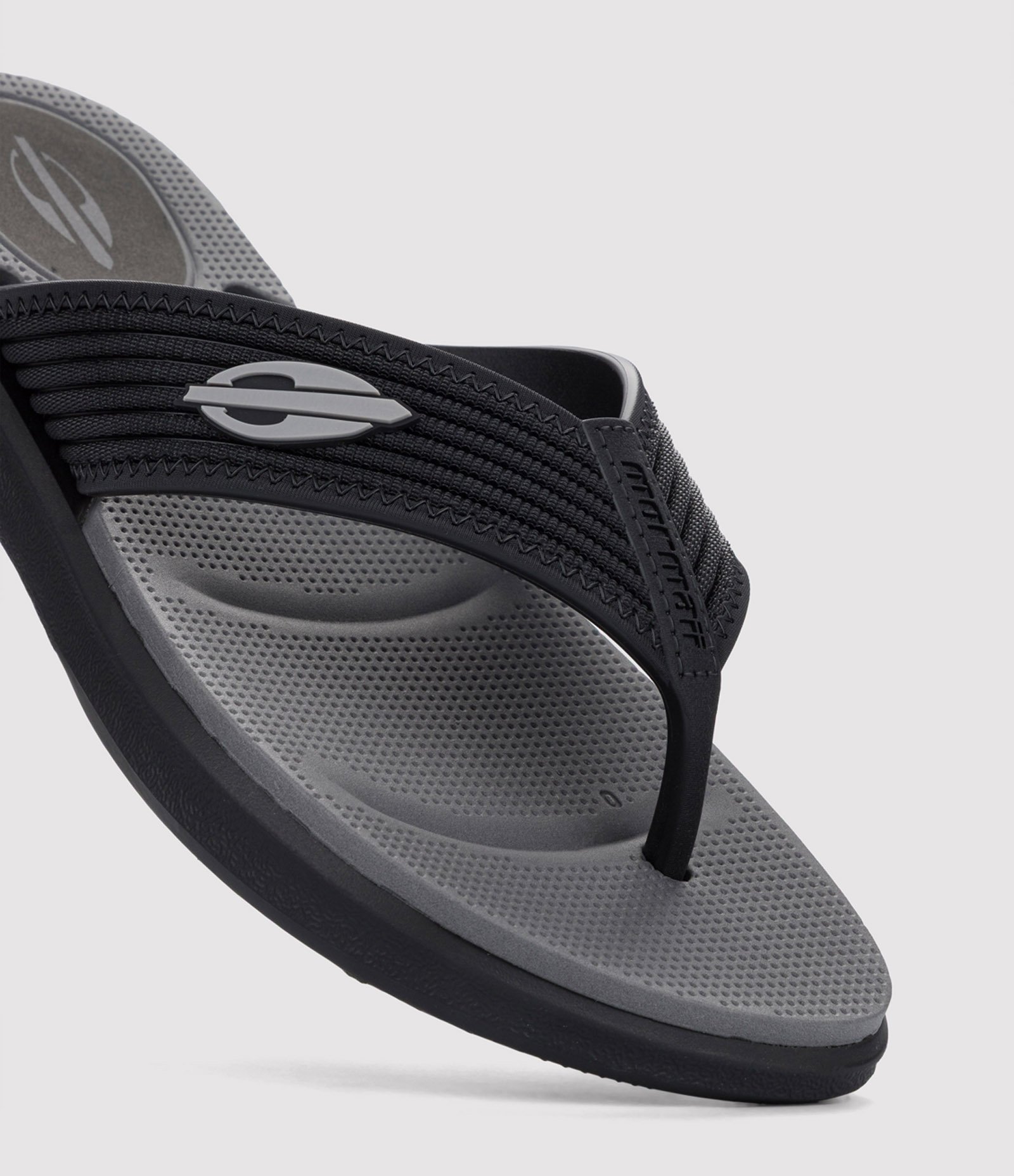 Chinelo Mormaii PVC Kinja Dedo com Tiras Texturizadas Preto 4