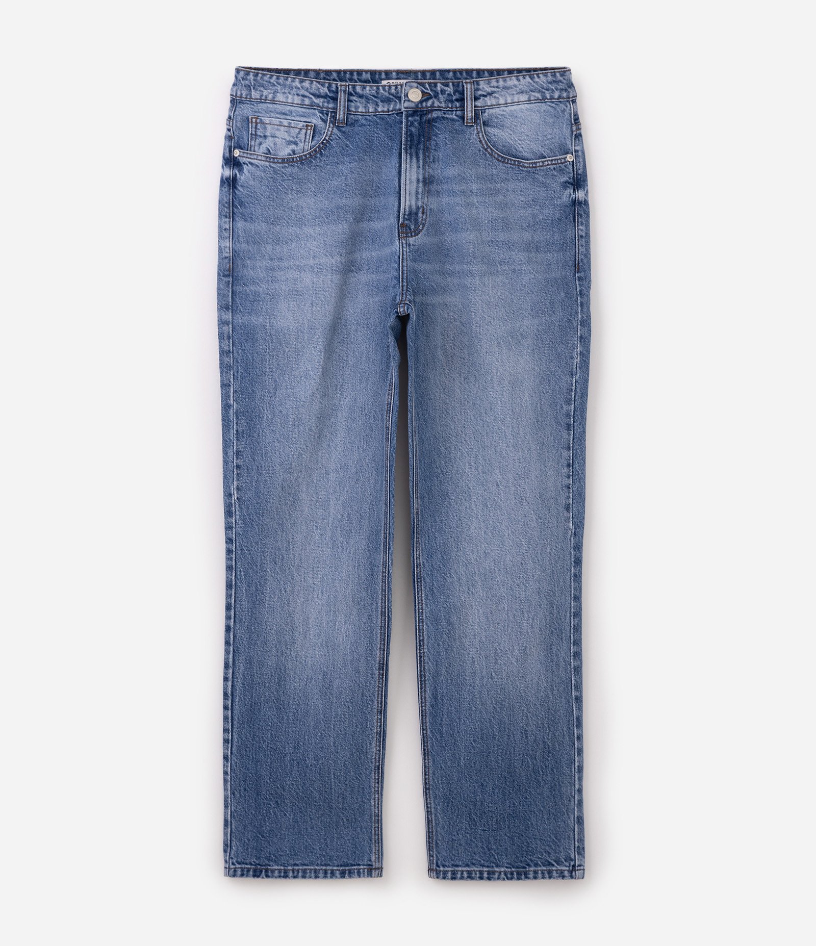 Calça Reta em Jeans com Lavagem Vintage Azul 6