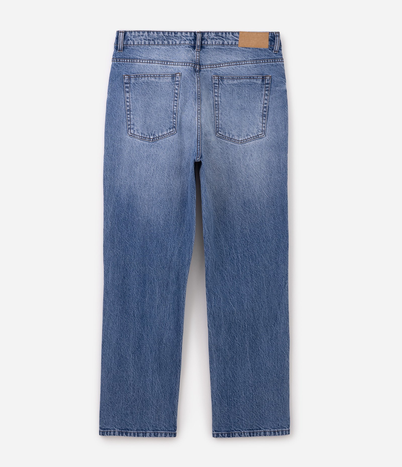 Calça Reta em Jeans com Lavagem Vintage Azul 7