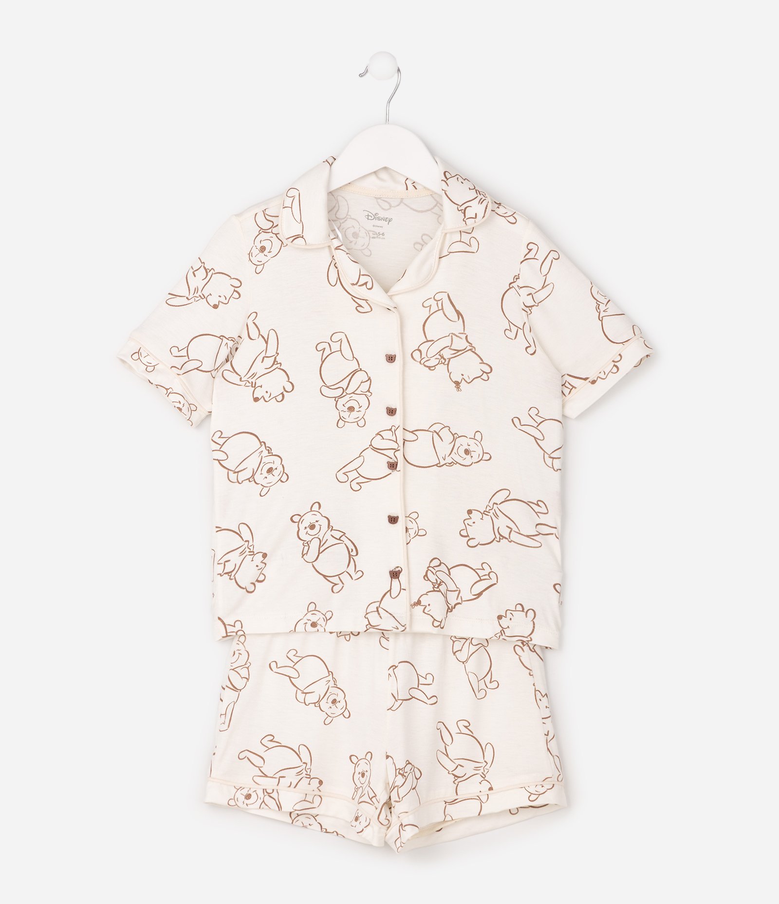 Pijama Americano Infantil Estampa Ursinho Pooh - Tam 4 a 12 Anos Bege 4