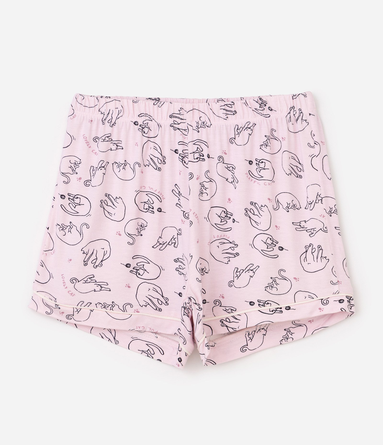 Pijama Americano Infantil Estampa Gatos - Tam 7 a 14 Anos Rosa 6